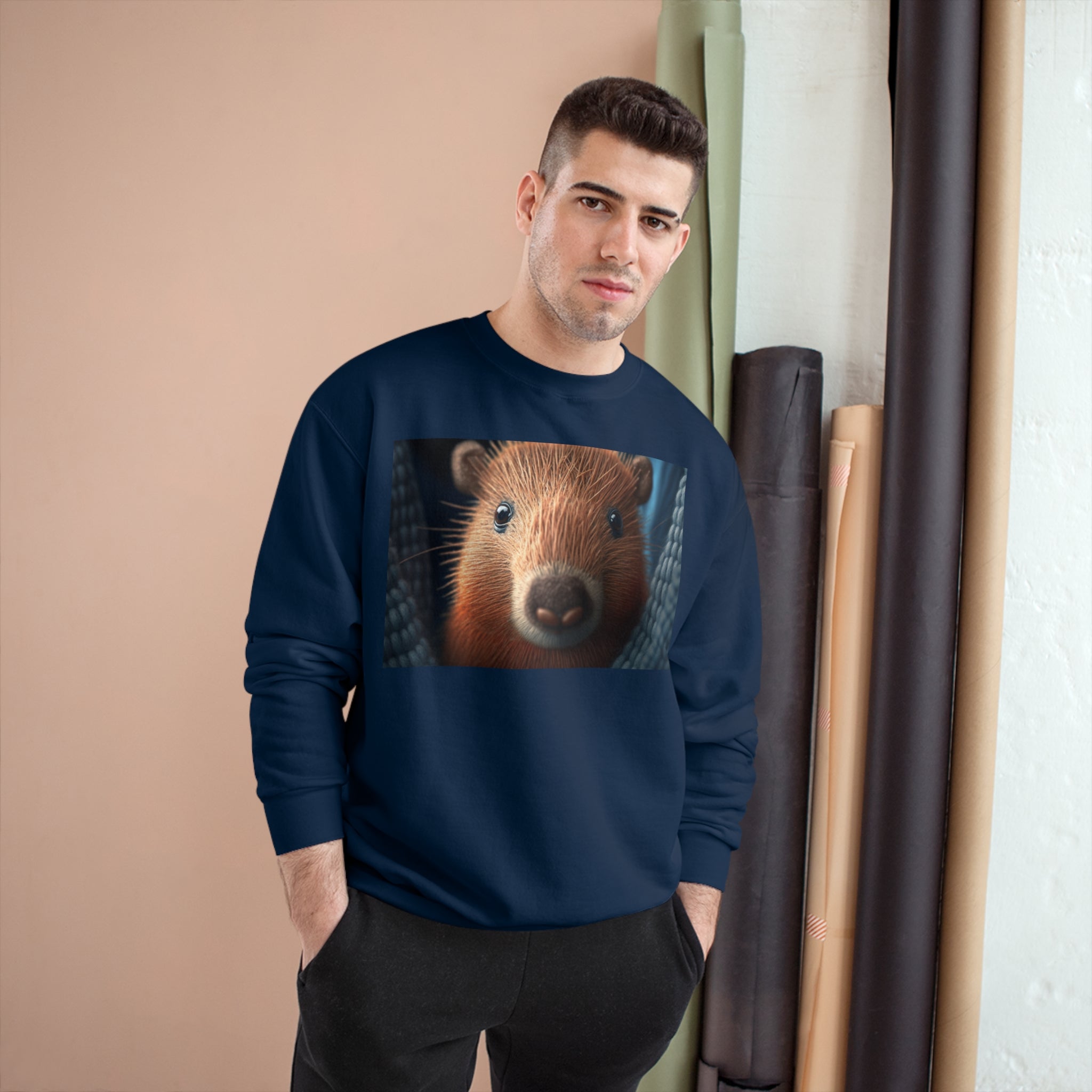 Champion Sweatshirt - Knit Animals, Capybara Pup
