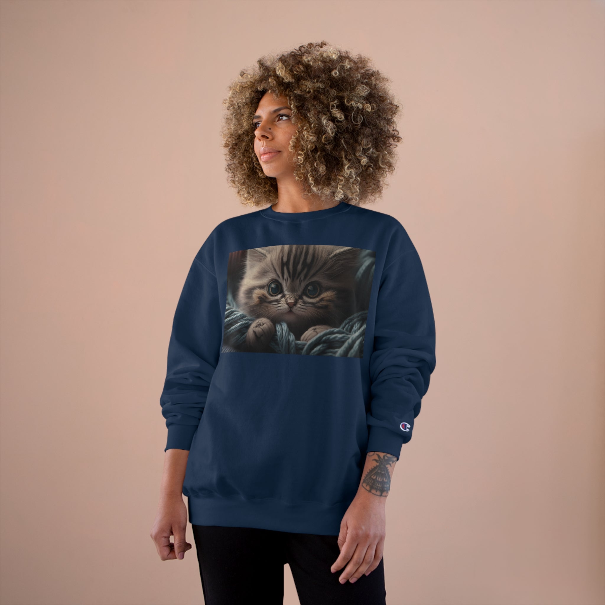 Champion Sweatshirt - Knit Animals, Kitten