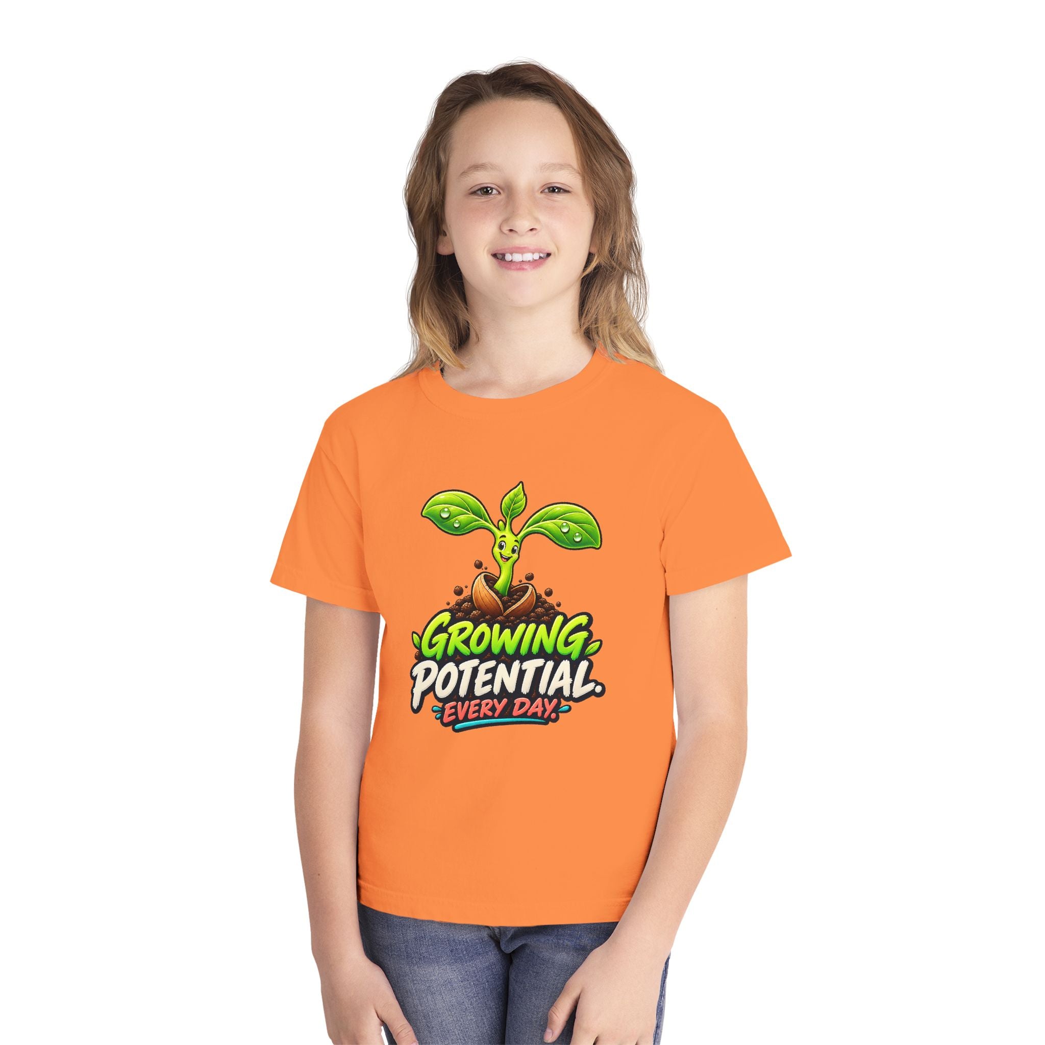Youth Midweight Cotton Tee - Growing Seedling