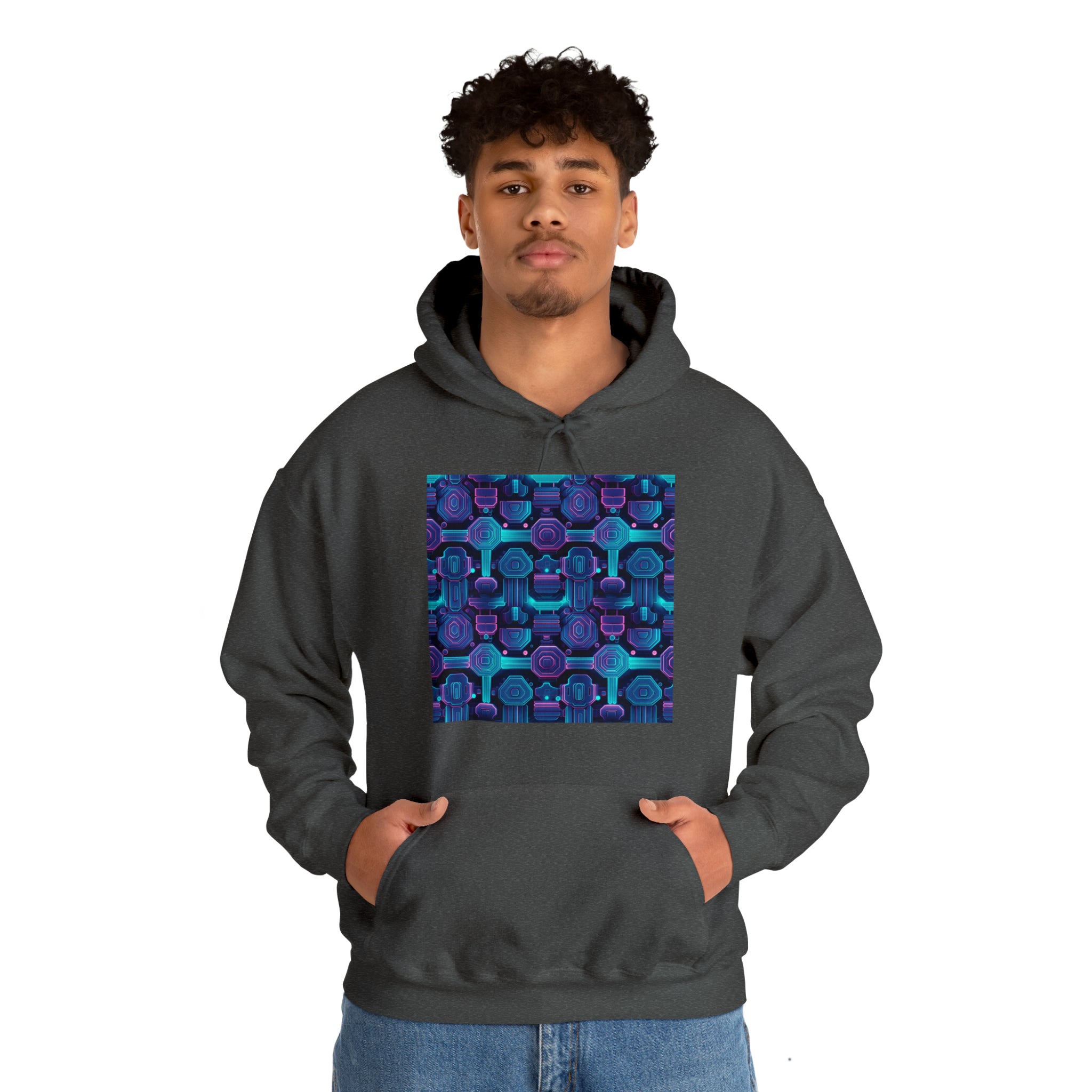 Unisex Heavy Blend™ Hooded Sweatshirt - Abstract Neon Designs 02