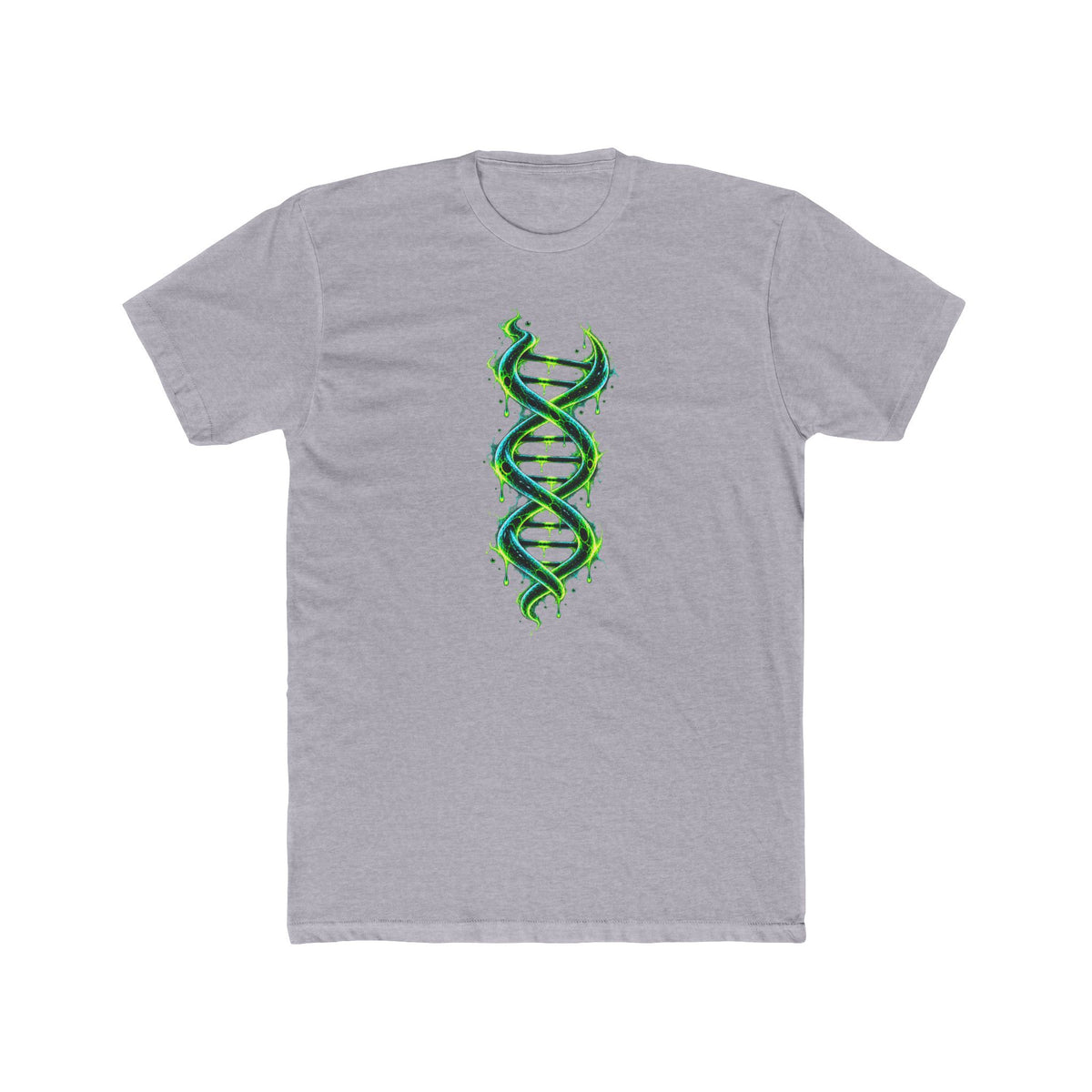 Glowing DNA, a Science design, on a men's cotton crew tee
