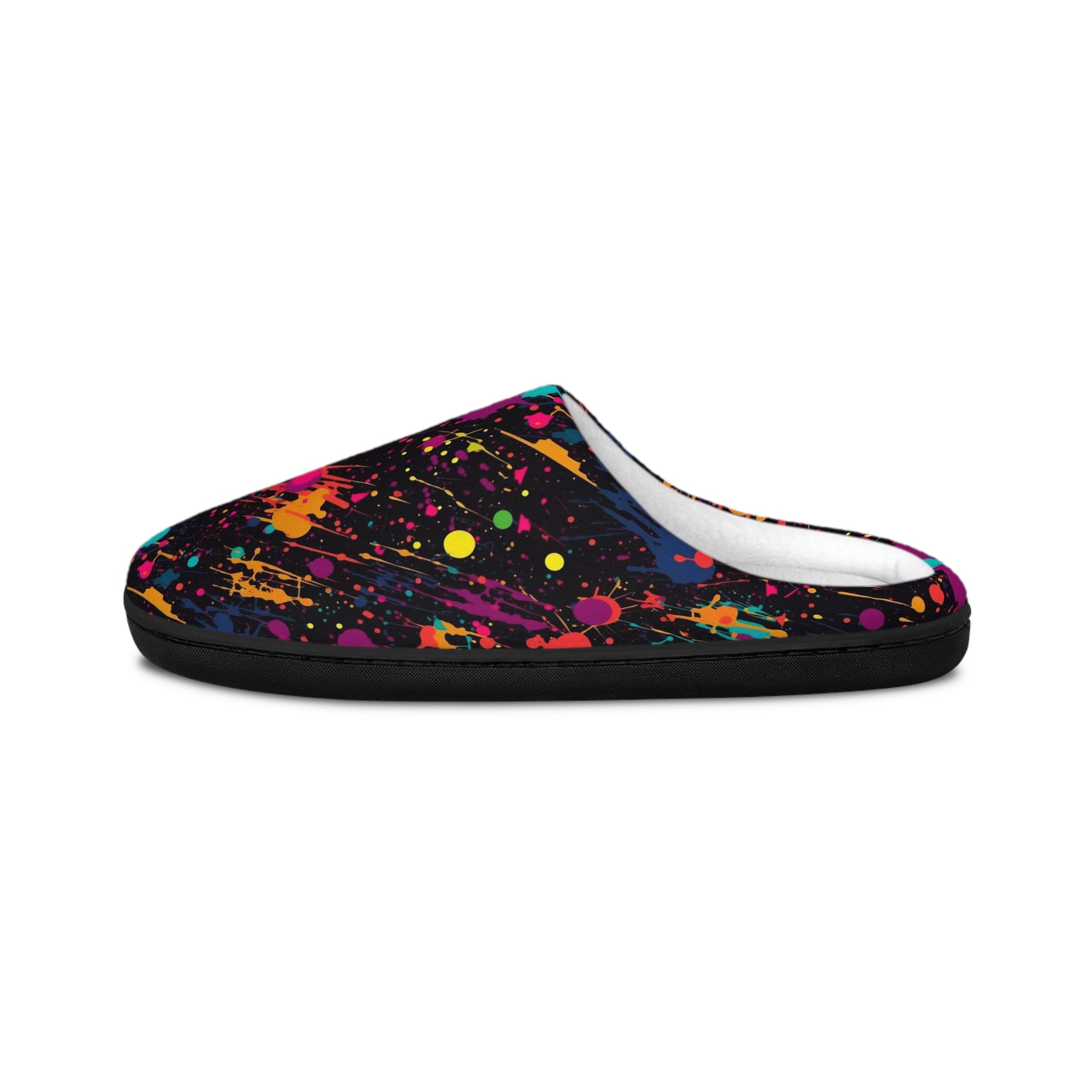 Men's Indoor Slippers (AOP) - Seamless Color Splatter Design 04