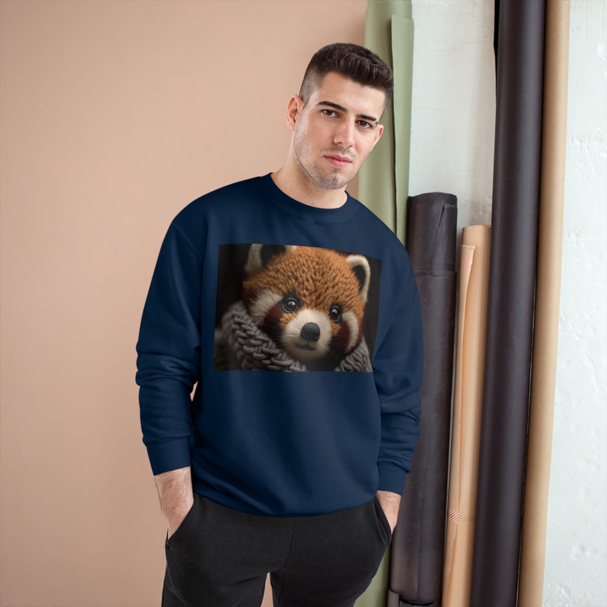 Champion Sweatshirt - Knit Animals, Red Panda Cub