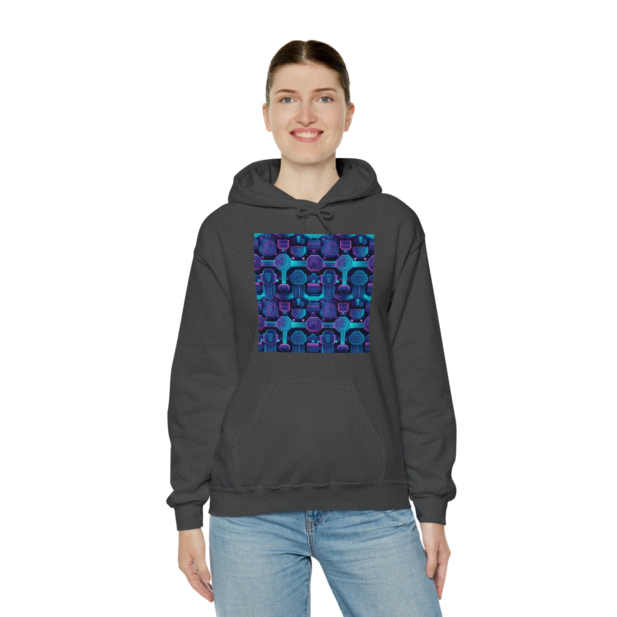 Unisex Heavy Blend™ Hooded Sweatshirt - Abstract Neon Designs 02