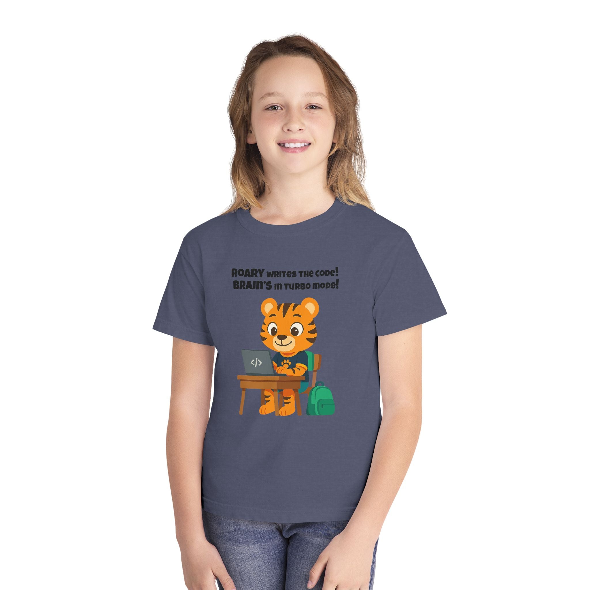 Youth Midweight Cotton Tee - Roary's Coding Time
