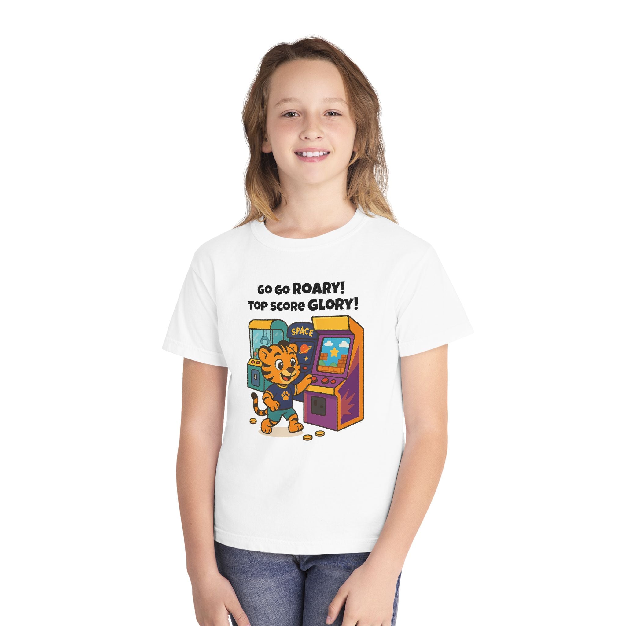 Youth Midweight Cotton Tee - Roary's Adventures at the Arcade