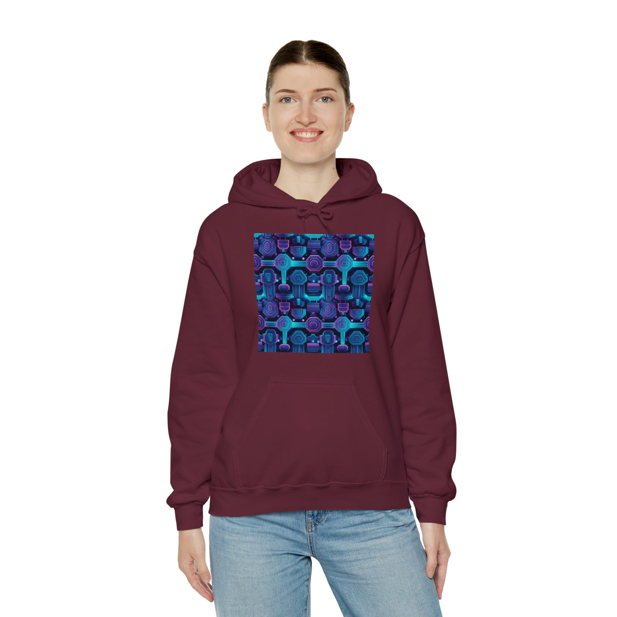 Unisex Heavy Blend™ Hooded Sweatshirt - Abstract Neon Designs 02