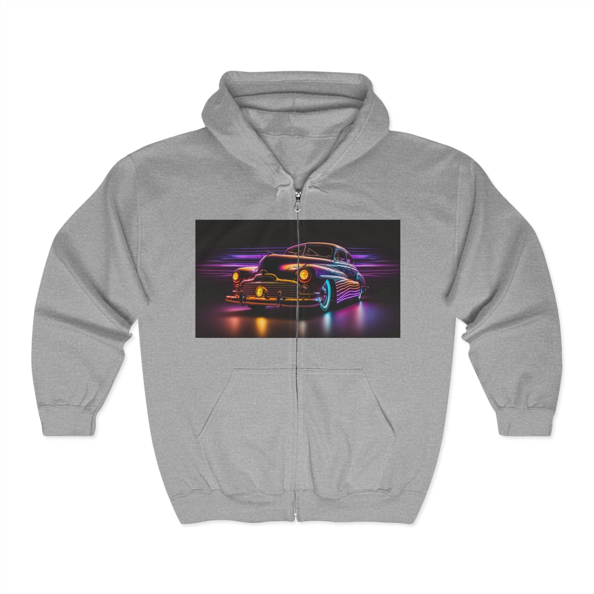 Unisex Heavy Blend™ Full Zip Hooded Sweatshirt - Neon Car 12