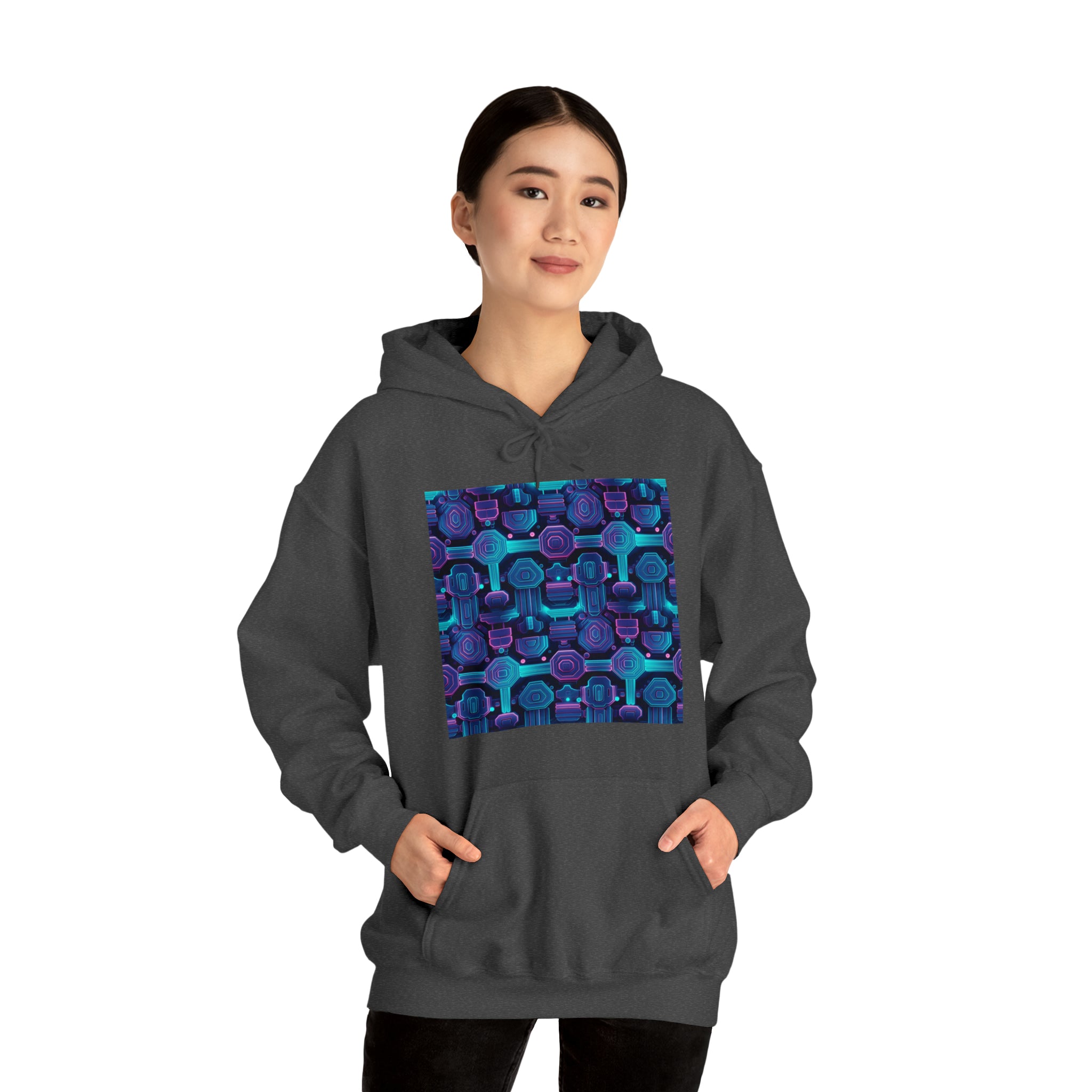 Unisex Heavy Blend™ Hooded Sweatshirt - Abstract Neon Designs 02