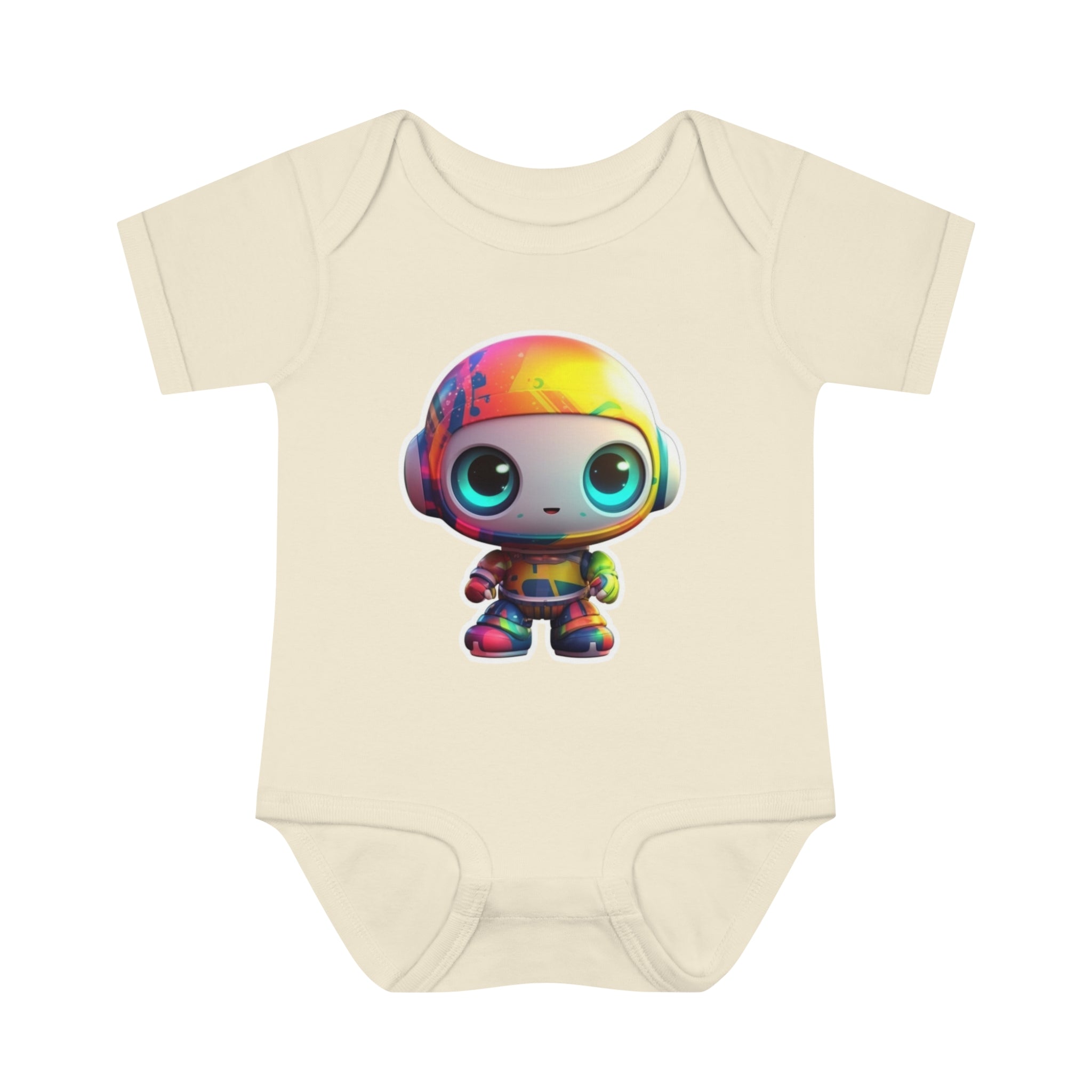 Infant Baby Rib Bodysuit - Beep, Robot Pop Art 02