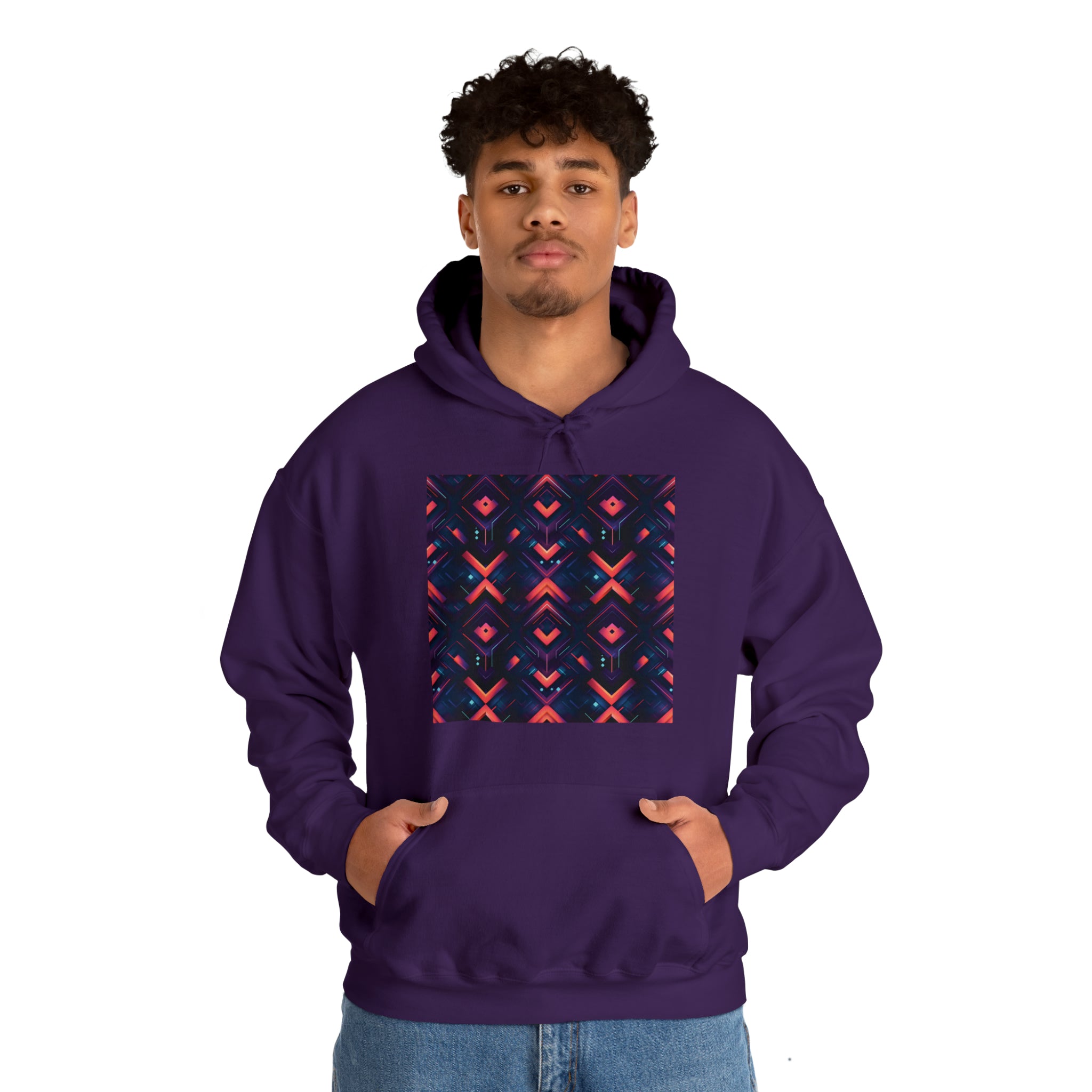 Unisex Heavy Blend™ Hooded Sweatshirt - Abstract Neon Designs 03