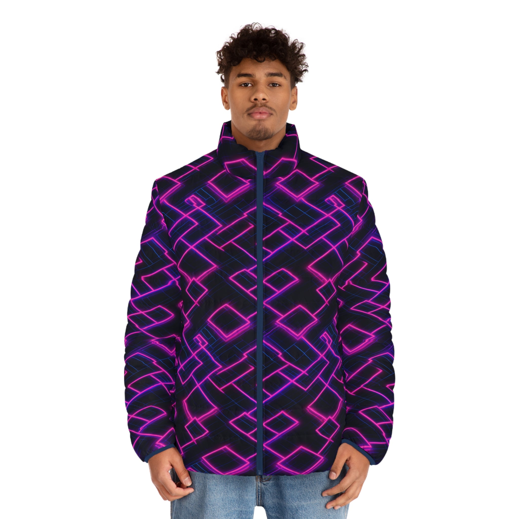 Men's Puffer Jacket (AOP) - Abstract Designs 07
