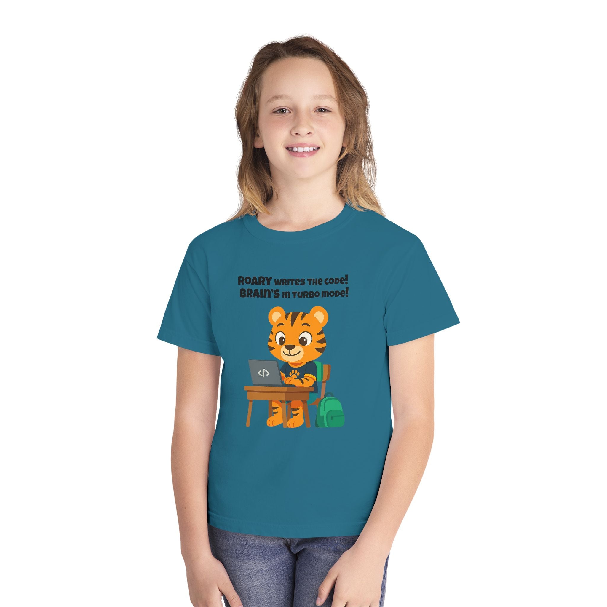 Youth Midweight Cotton Tee - Roary's Coding Time