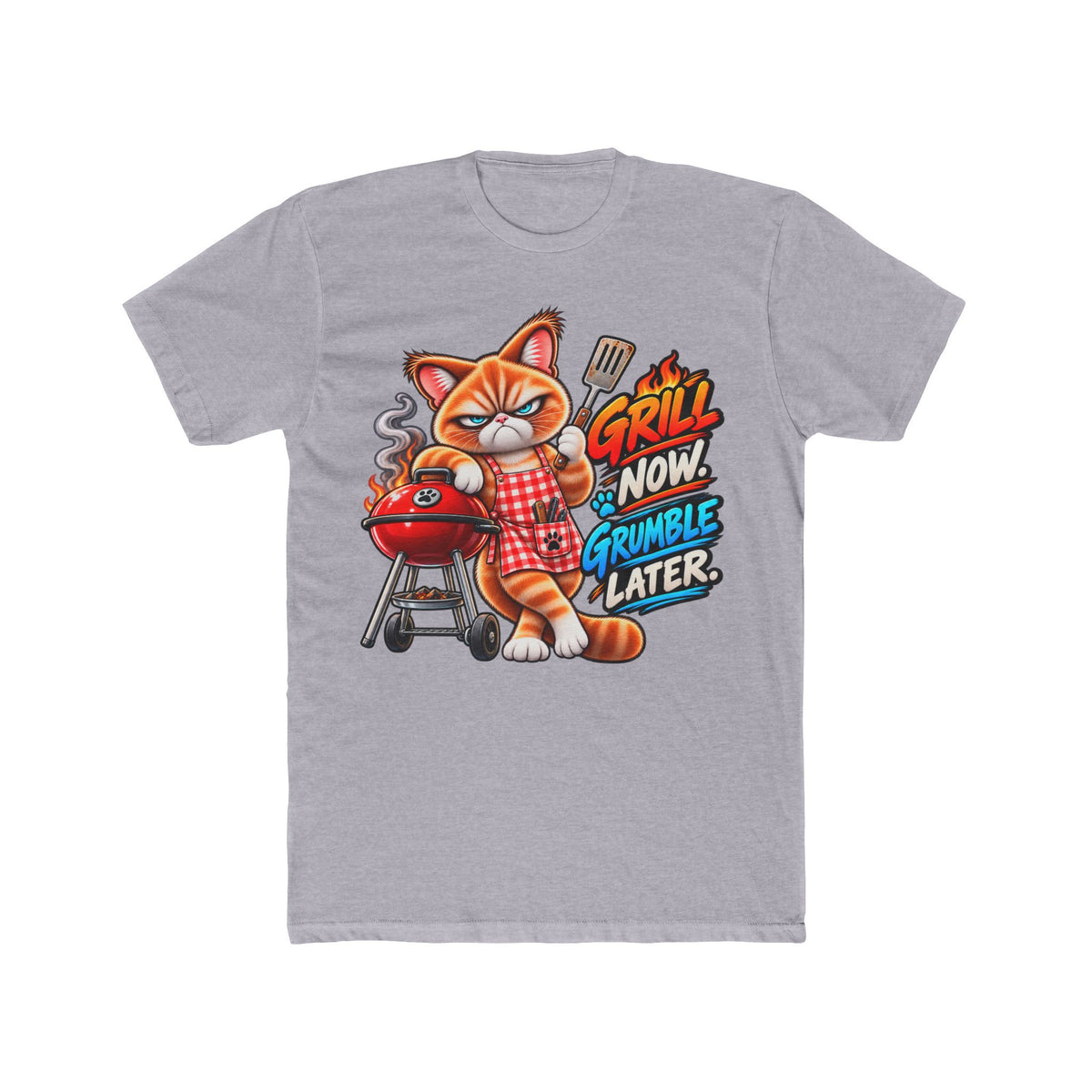 Grill now Grumble later - Mildly Feral - Men's Cotton Crew Tee