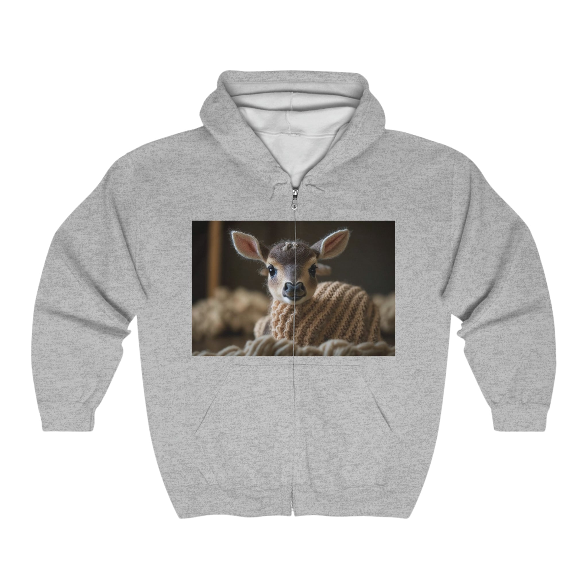 Unisex Heavy Blend™ Full Zip Hooded Sweatshirt - Baby Animals - Deer
