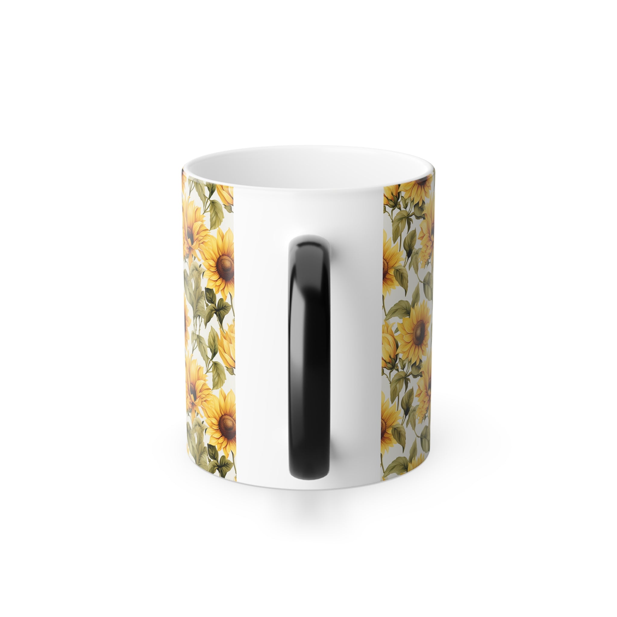 Color-Changing Mug, 11oz — Abstract Sunflowers