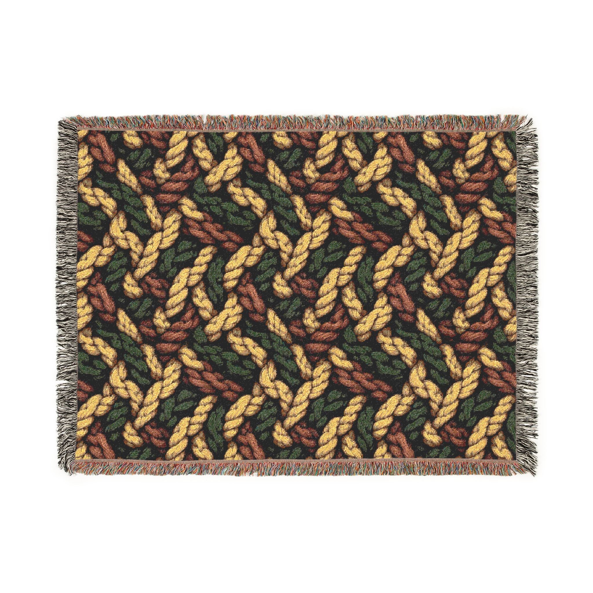 Woven Throw Blanket — Reversible Cozy Check Pattern for Living Room & Cabin - Design 08