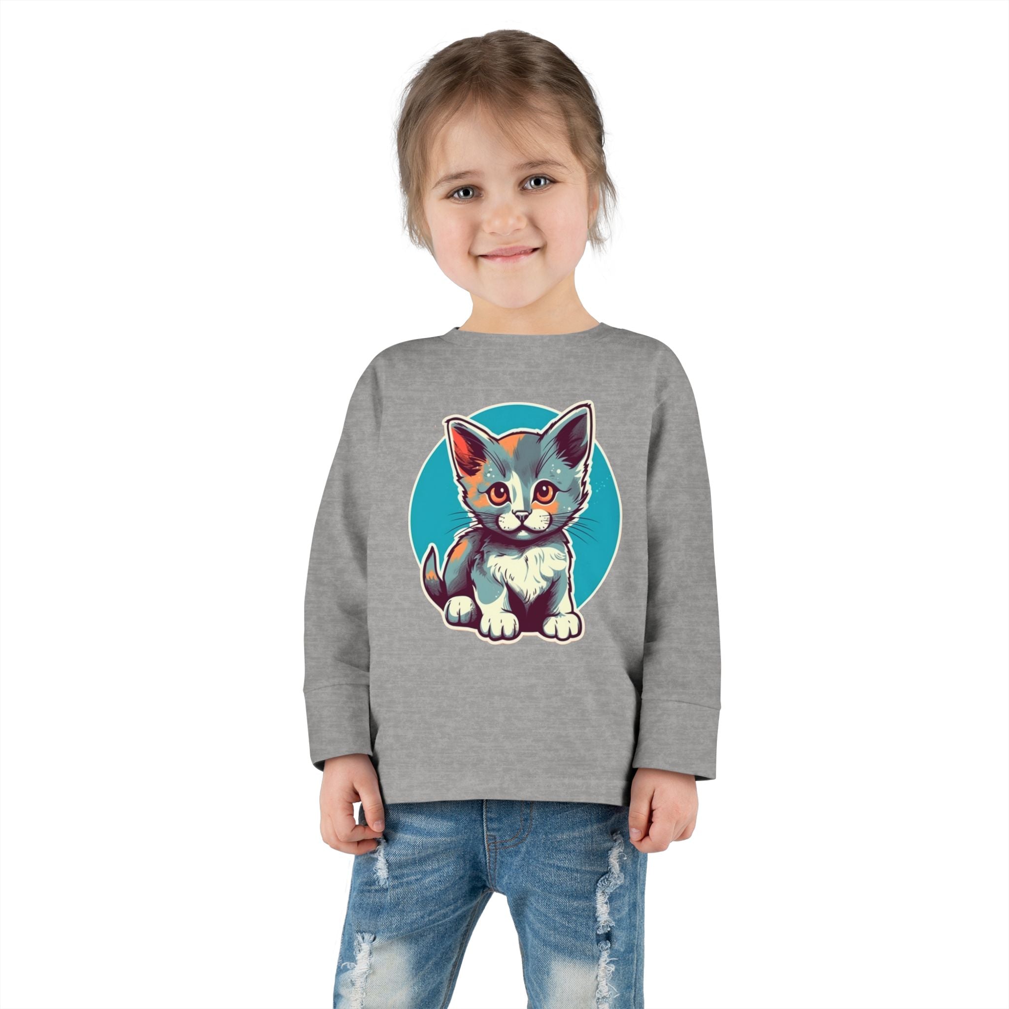 Toddler Long Sleeve Tee - Cat Kitten