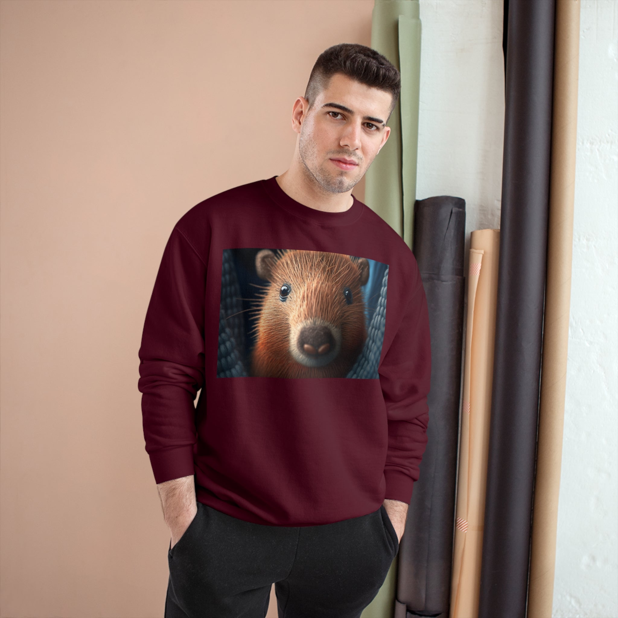 Champion Sweatshirt - Knit Animals, Capybara Pup