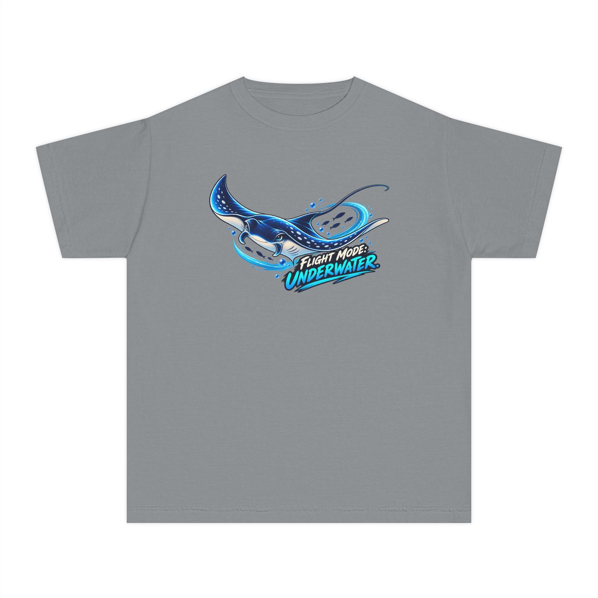 Youth Midweight Cotton Tee - Manta Ray