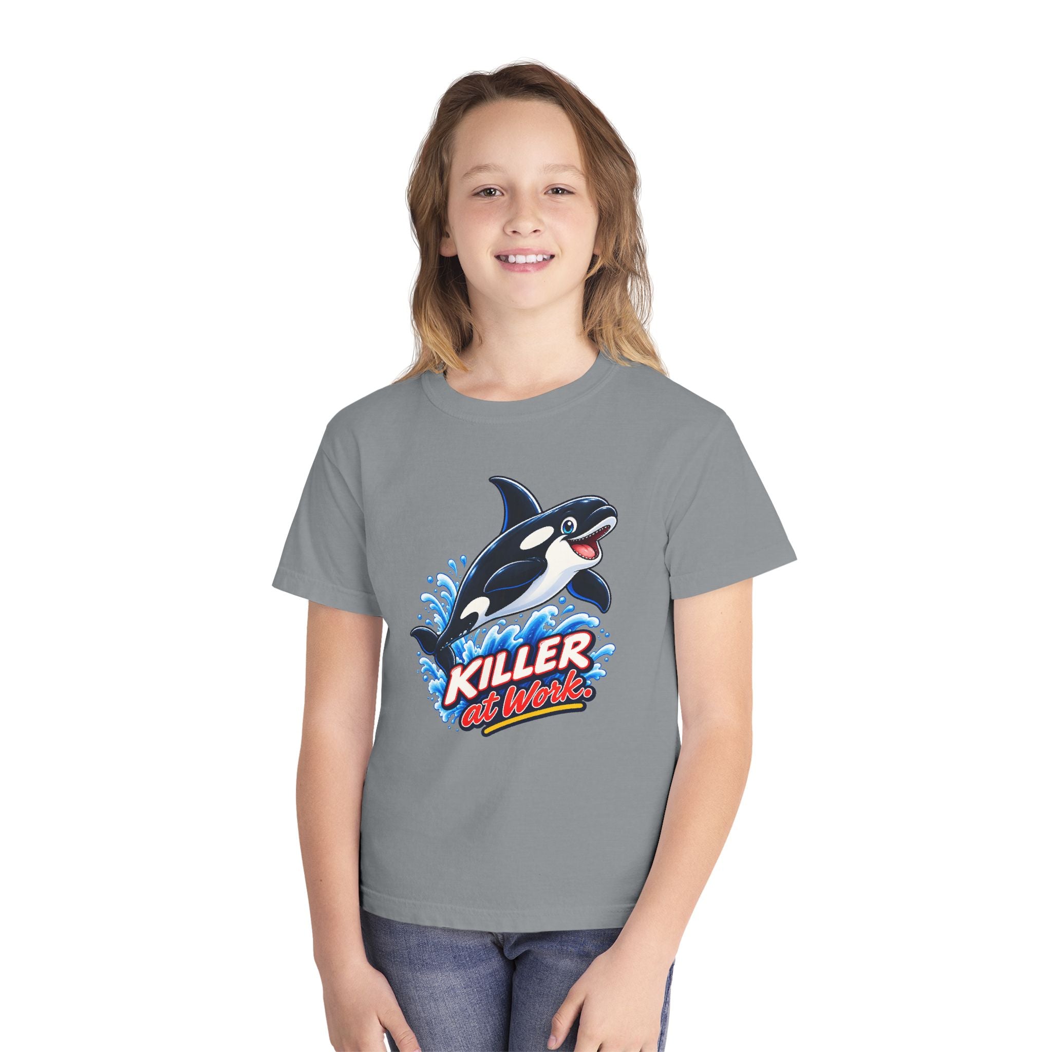 Youth Midweight Cotton Tee - Orca at Work