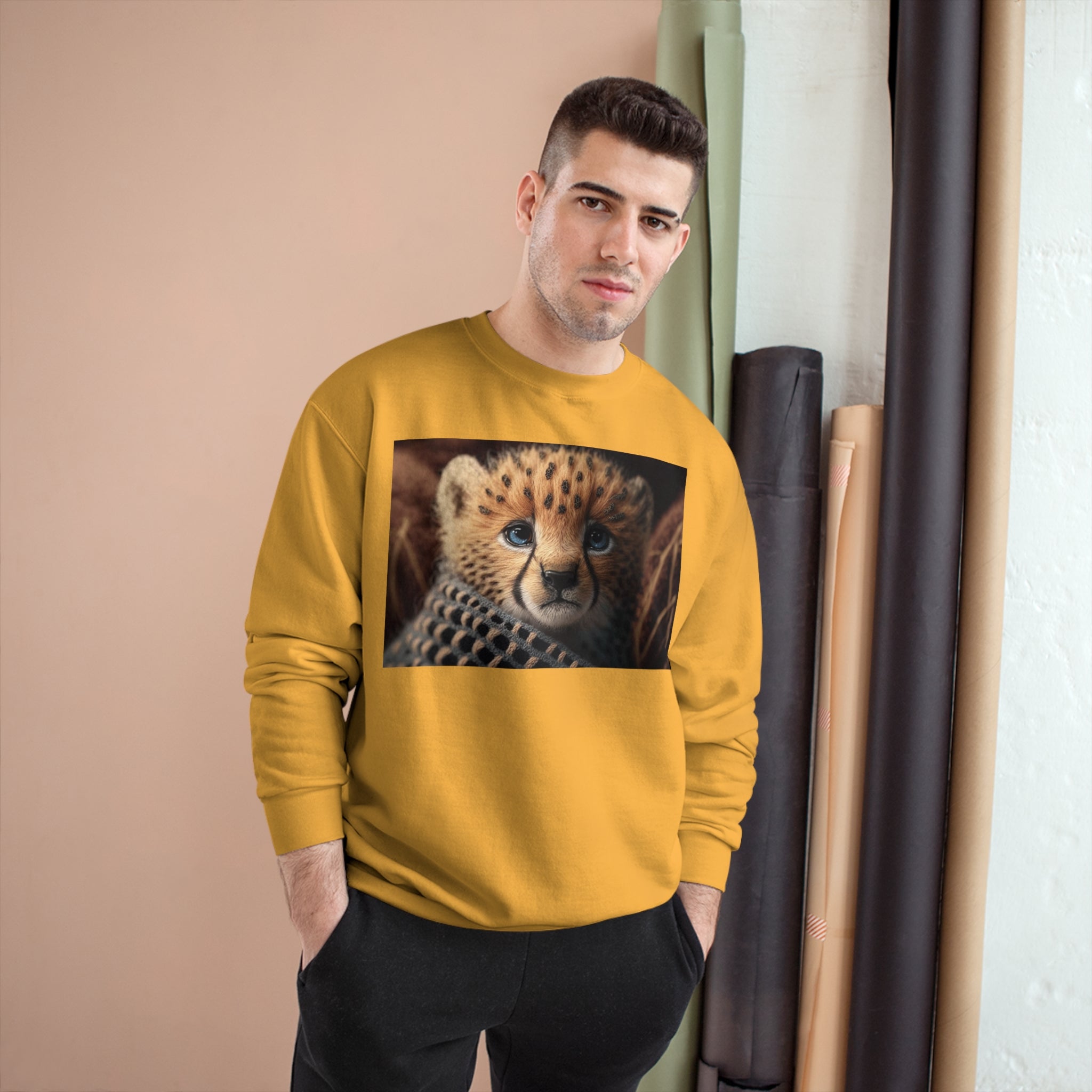 Champion Sweatshirt - Knit Animals, Cheetah Cub