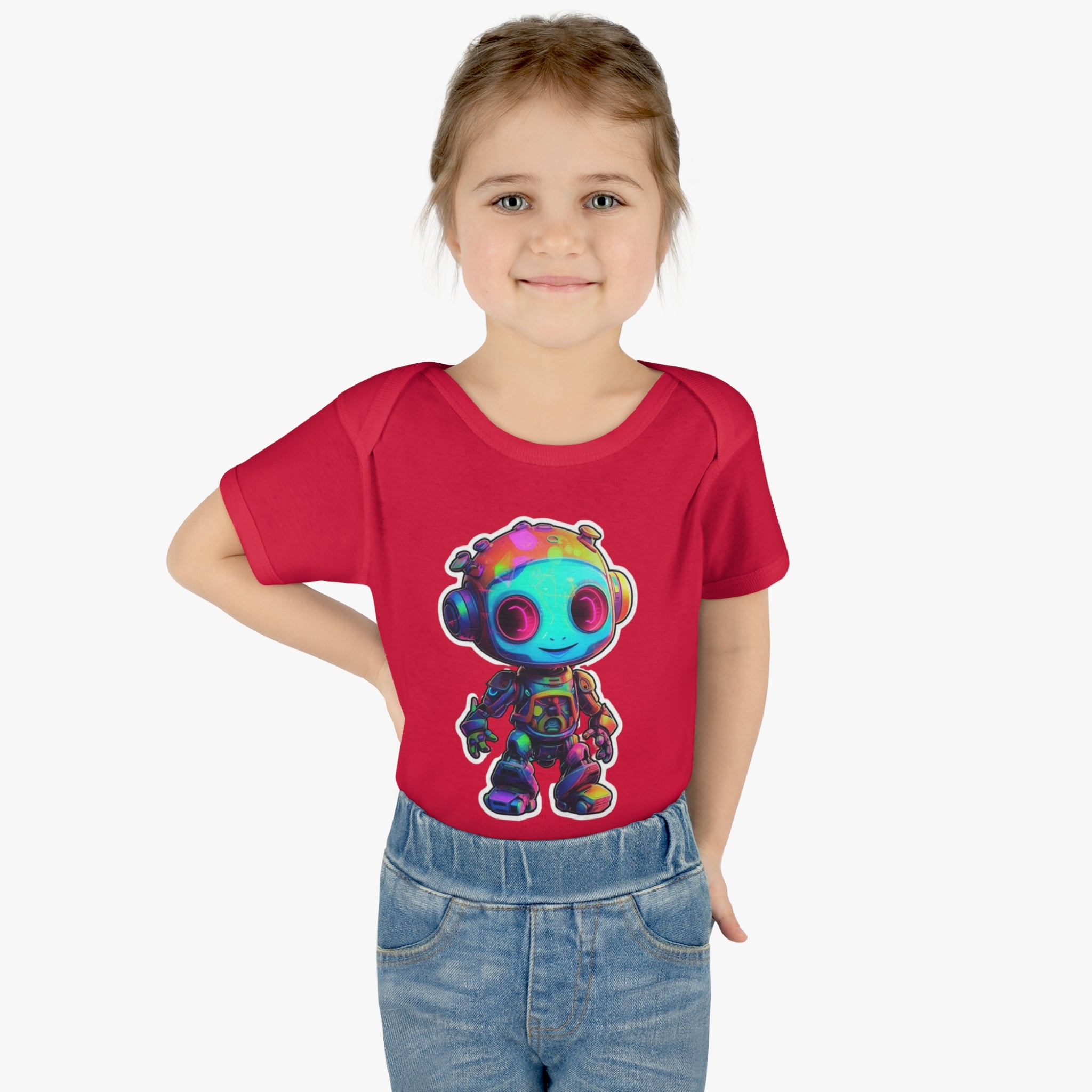 Infant Baby Rib Bodysuit - Chip, Robot Pop Art 07