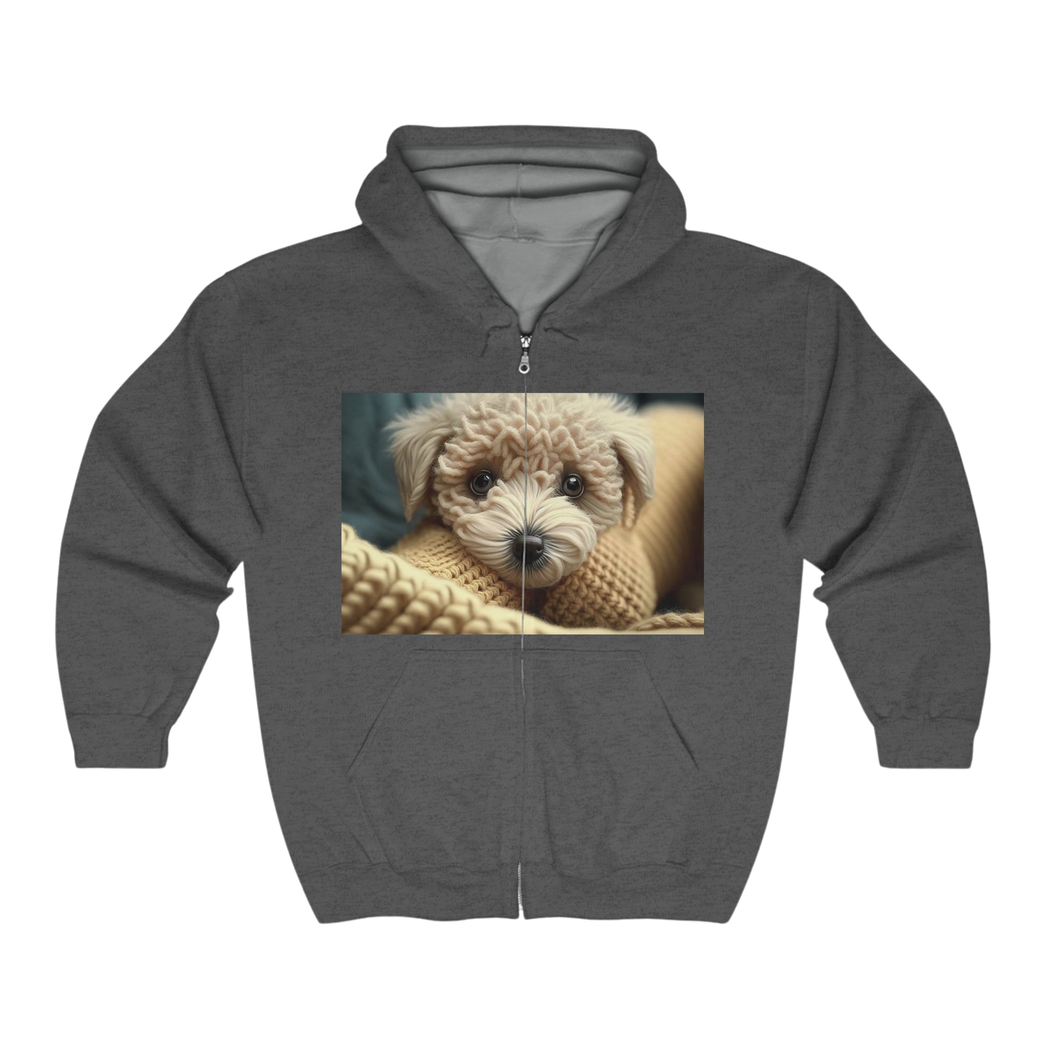 Unisex Heavy Blend™ Full Zip Hooded Sweatshirt - Baby Animals - Dog