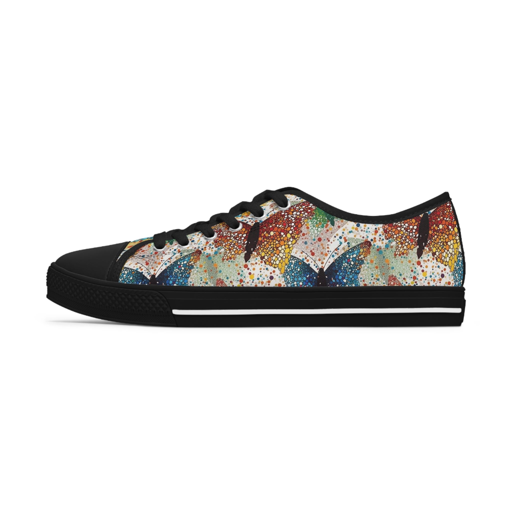 Women's Low Top Sneakers (AOP) - Seamless Butterfly Designs 08