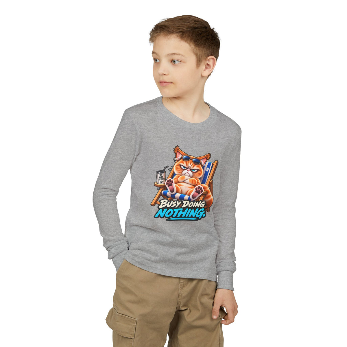 Busy doing Nothing - Mildly Feral - Youth Long Sleeve Tee