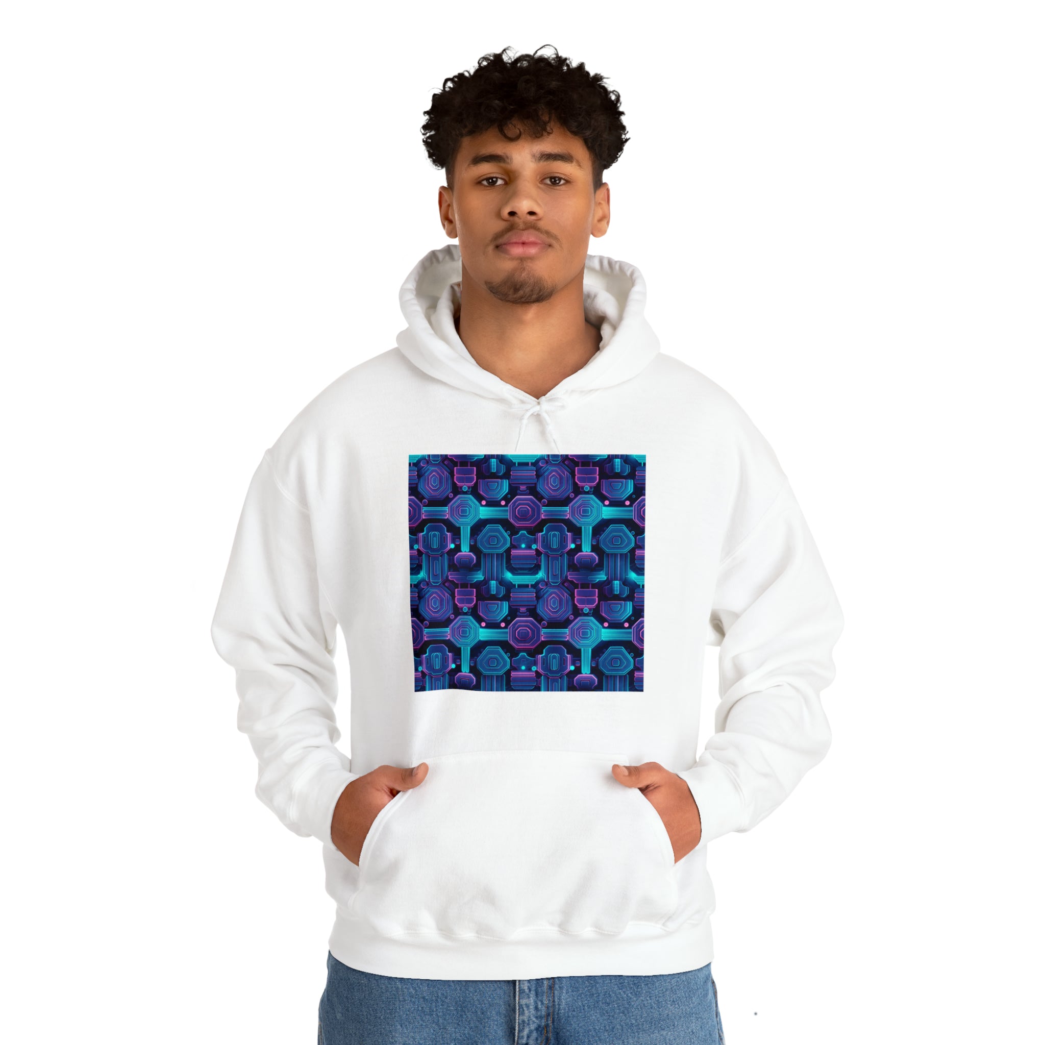 Unisex Heavy Blend™ Hooded Sweatshirt - Abstract Neon Designs 02