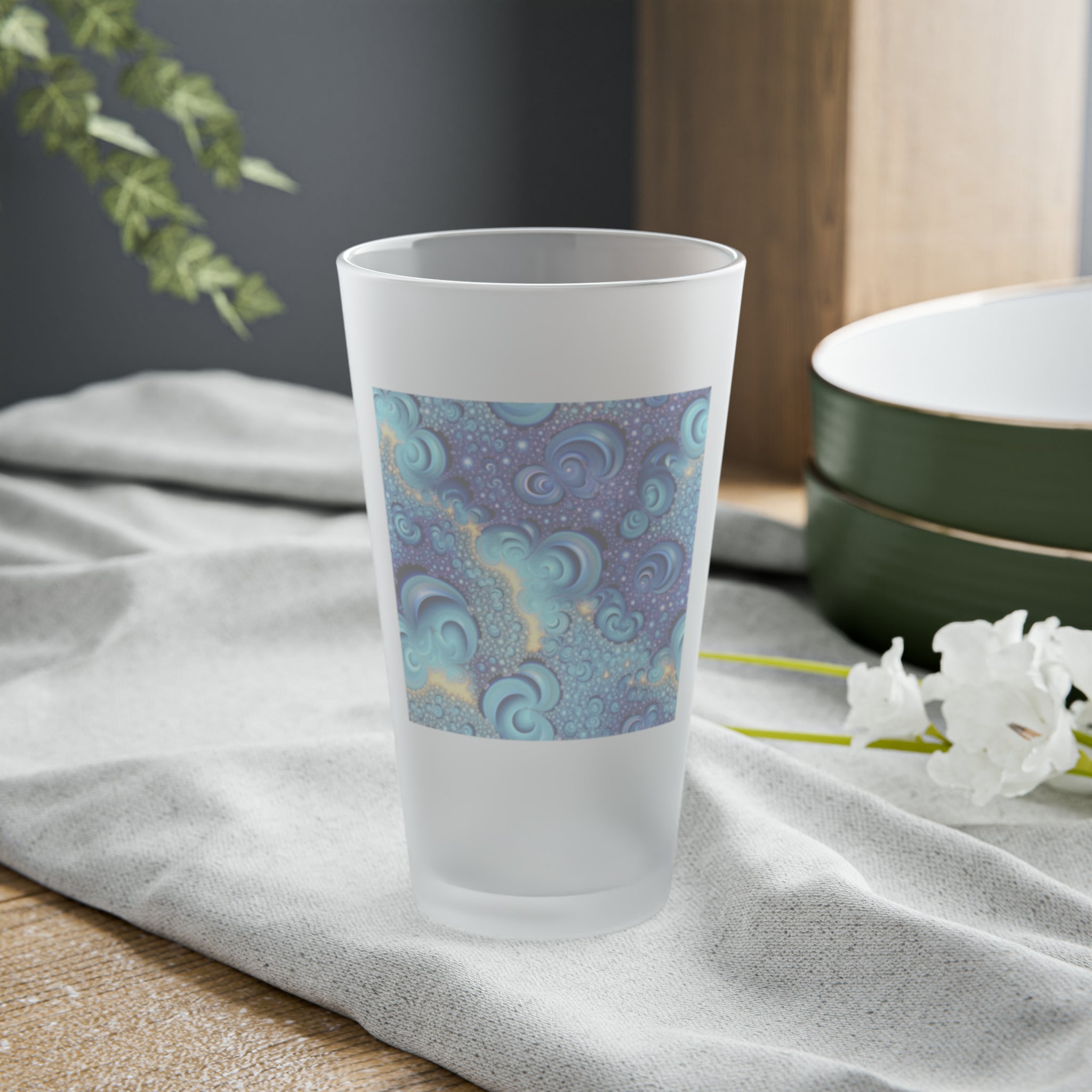 Frosted Pint Glass, 16oz - Vibrant Designs 07