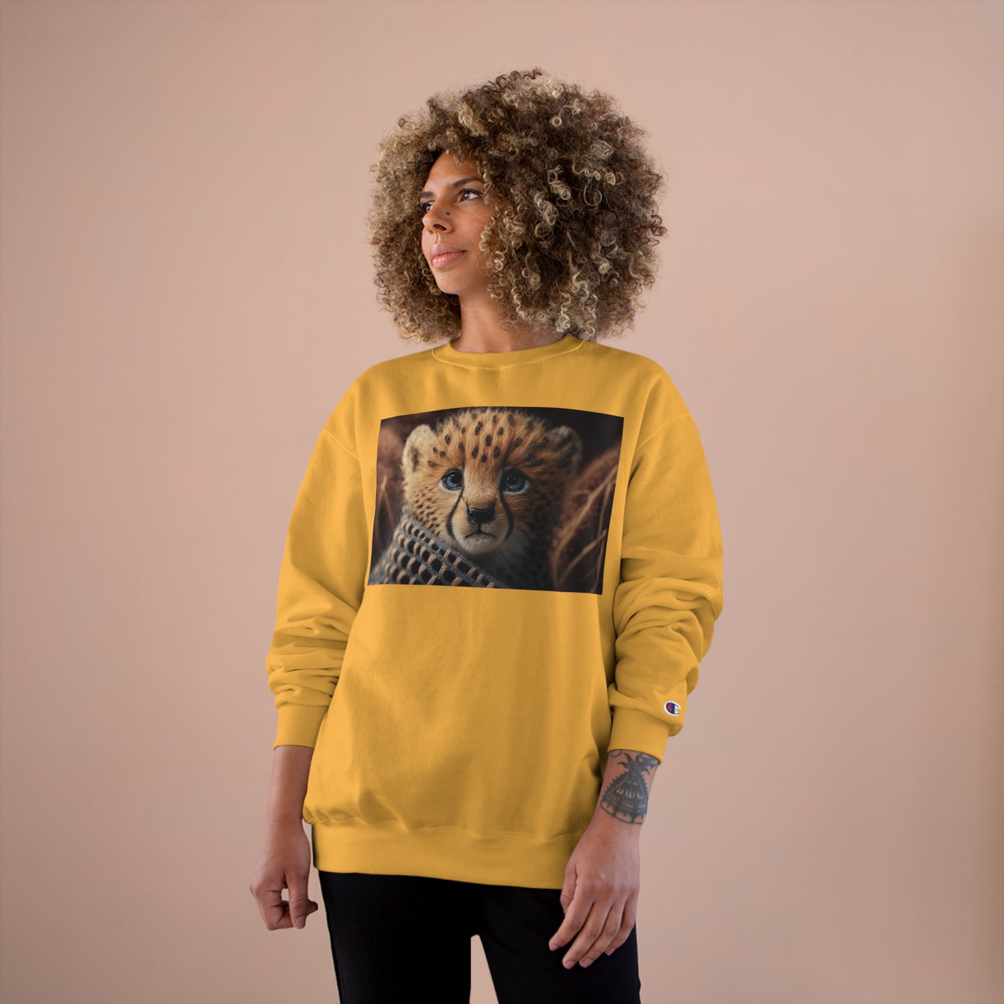 Champion Sweatshirt - Knit Animals, Cheetah Cub