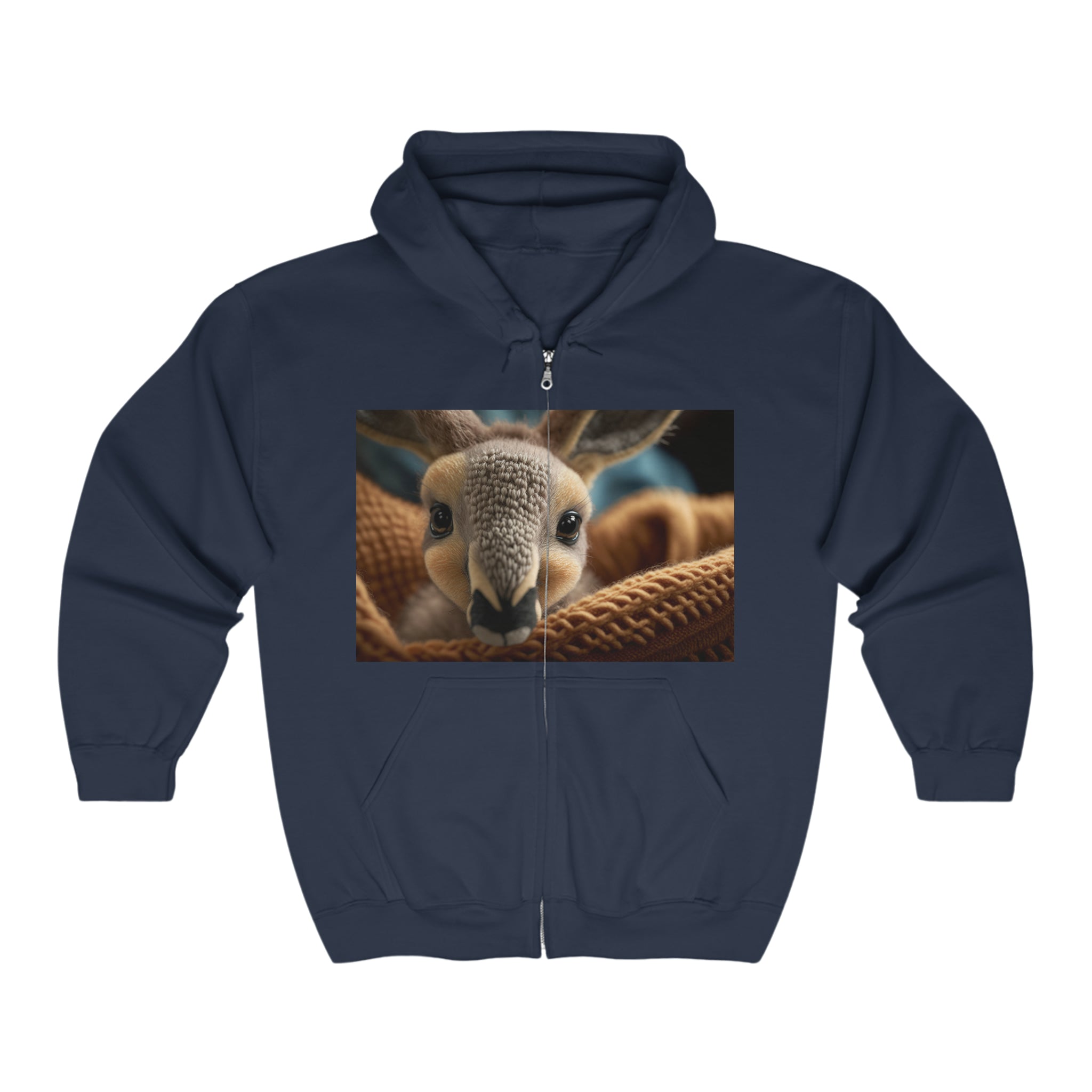 Unisex Heavy Blend™ Full Zip Hooded Sweatshirt - Baby Animals - Kangaroo
