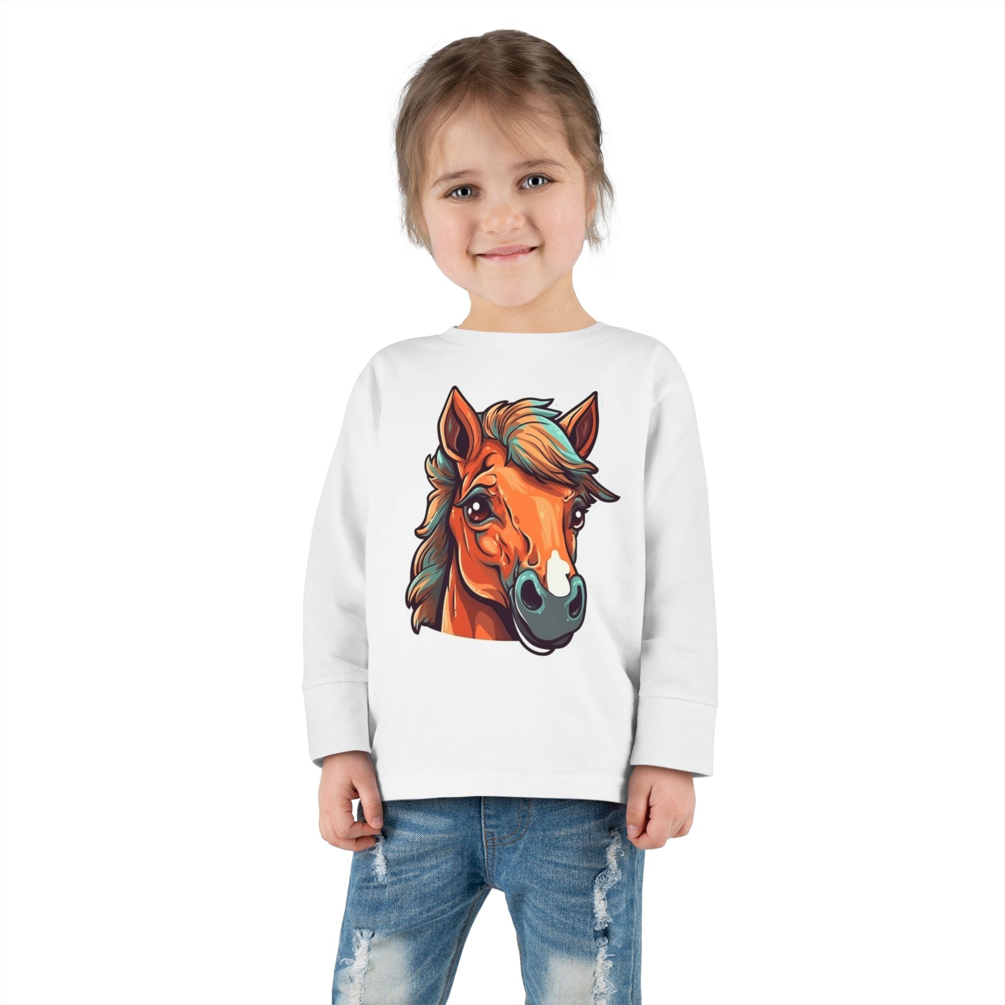 Toddler Long Sleeve Tee - Horse Foal