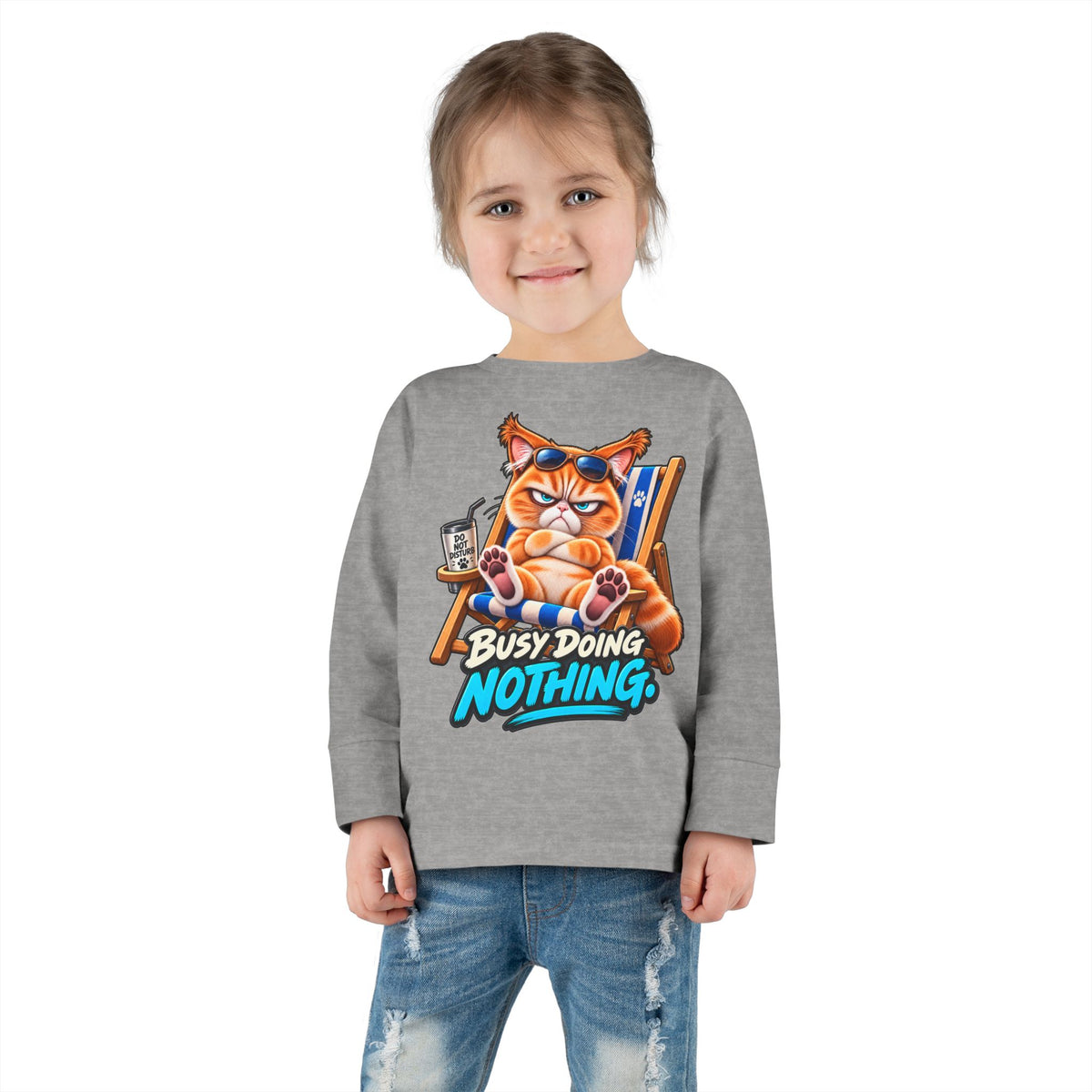 Busy doing Nothing - Mildly Feral - Toddler Long Sleeve Tee