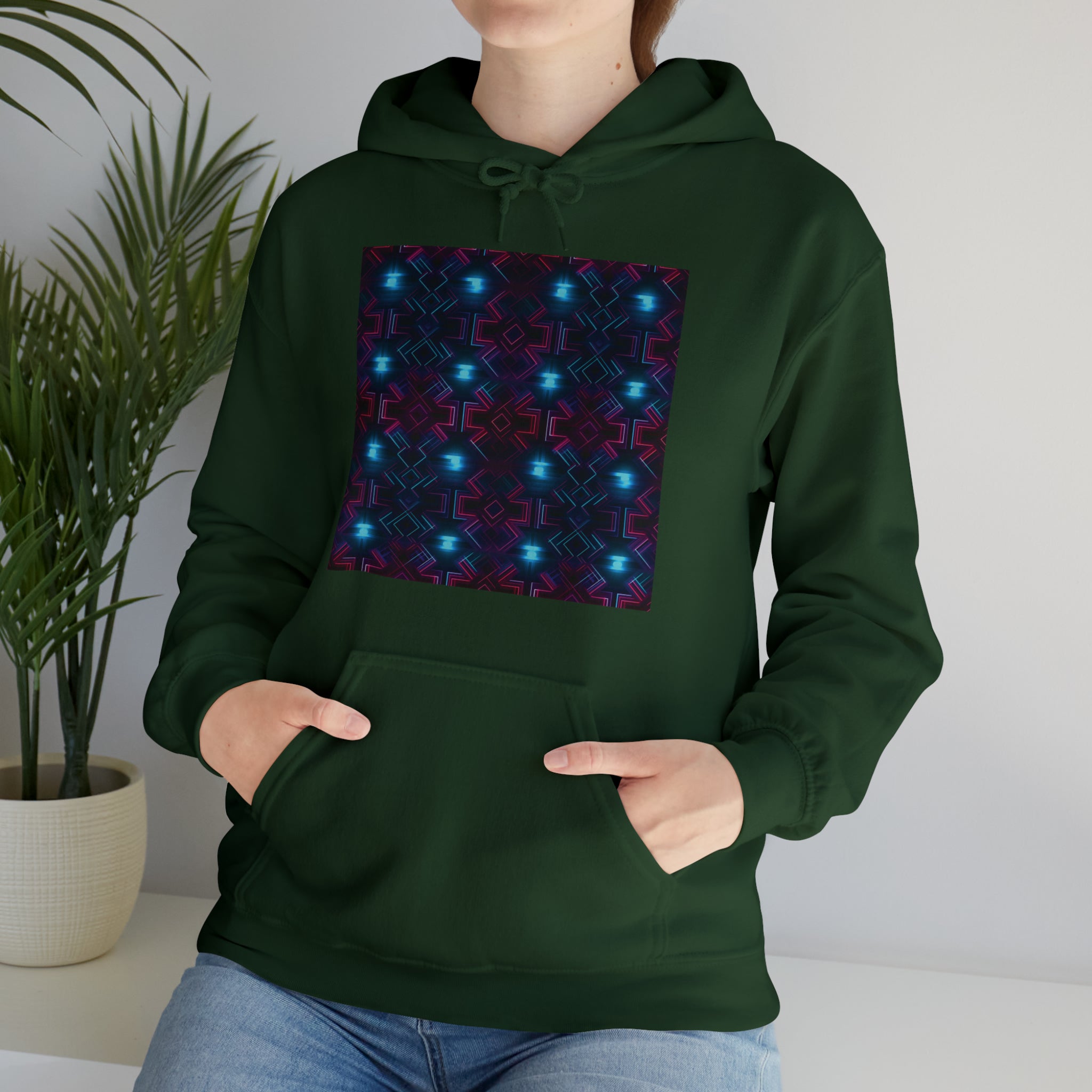 Unisex Heavy Blend™ Hooded Sweatshirt - Abstract Neon Designs 01