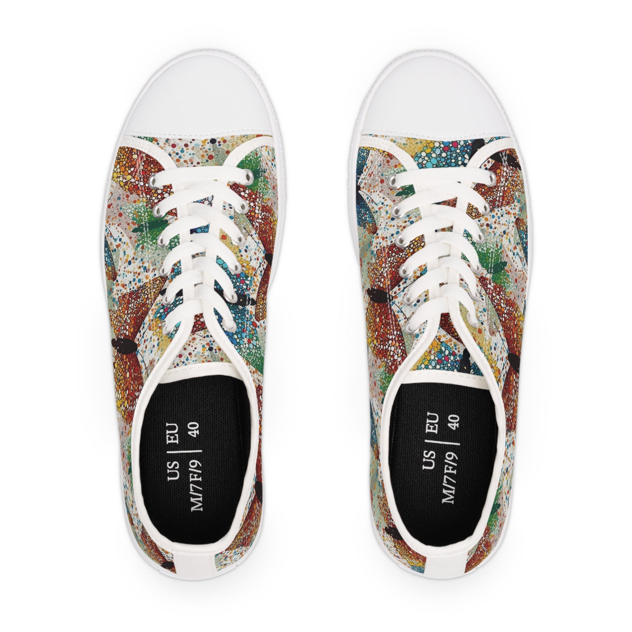 Women's Low Top Sneakers (AOP) - Seamless Butterfly Designs 08