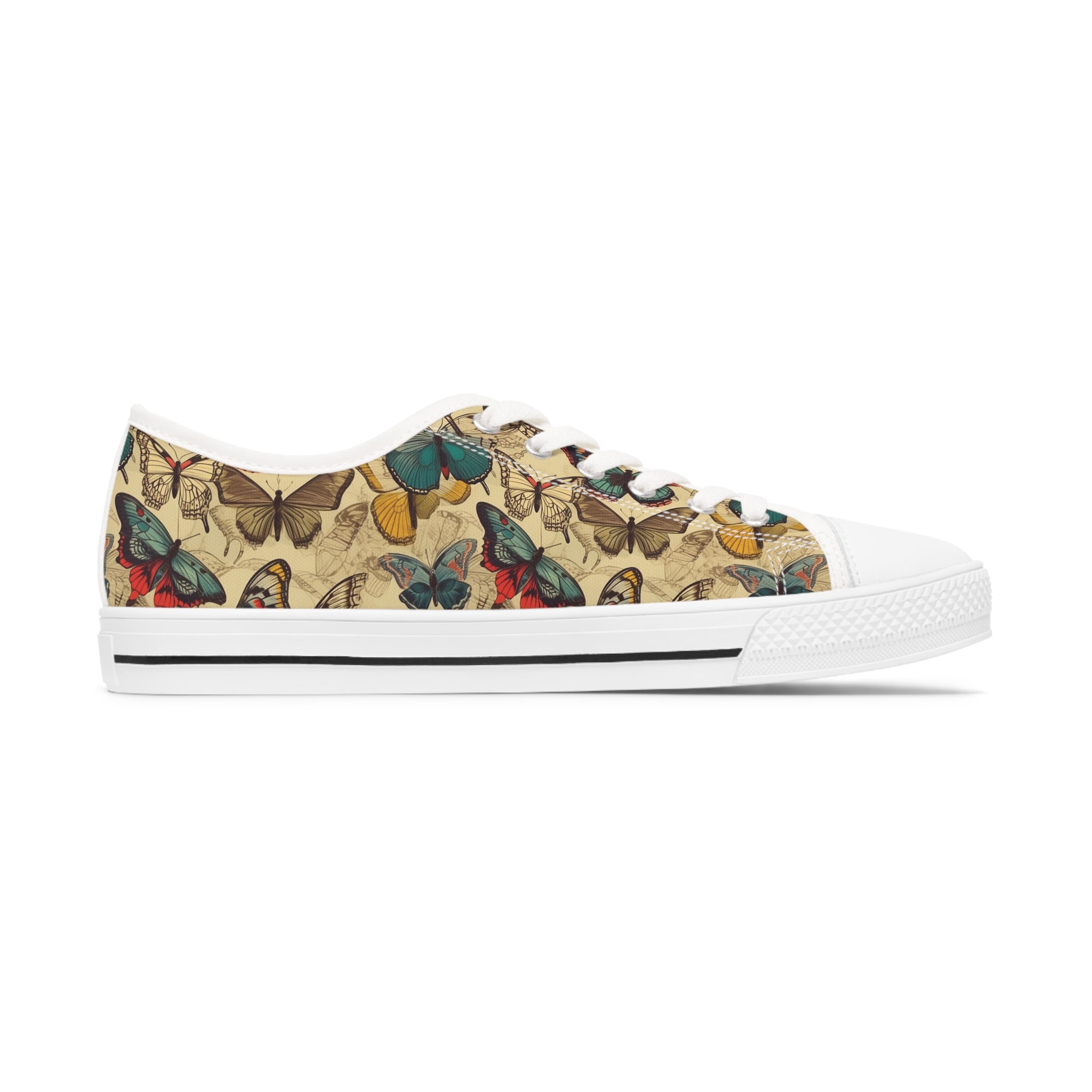 Women's Low Top Sneakers (AOP) - Seamless Butterfly Designs 10