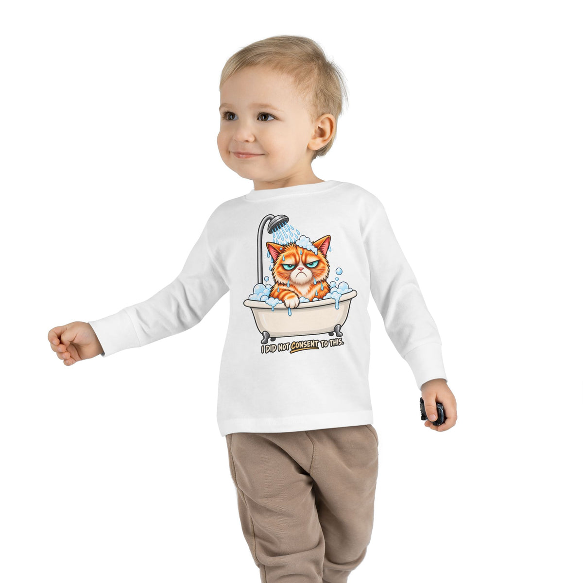 Forced Hydration - Mildly Feral - Toddler Long Sleeve Tee