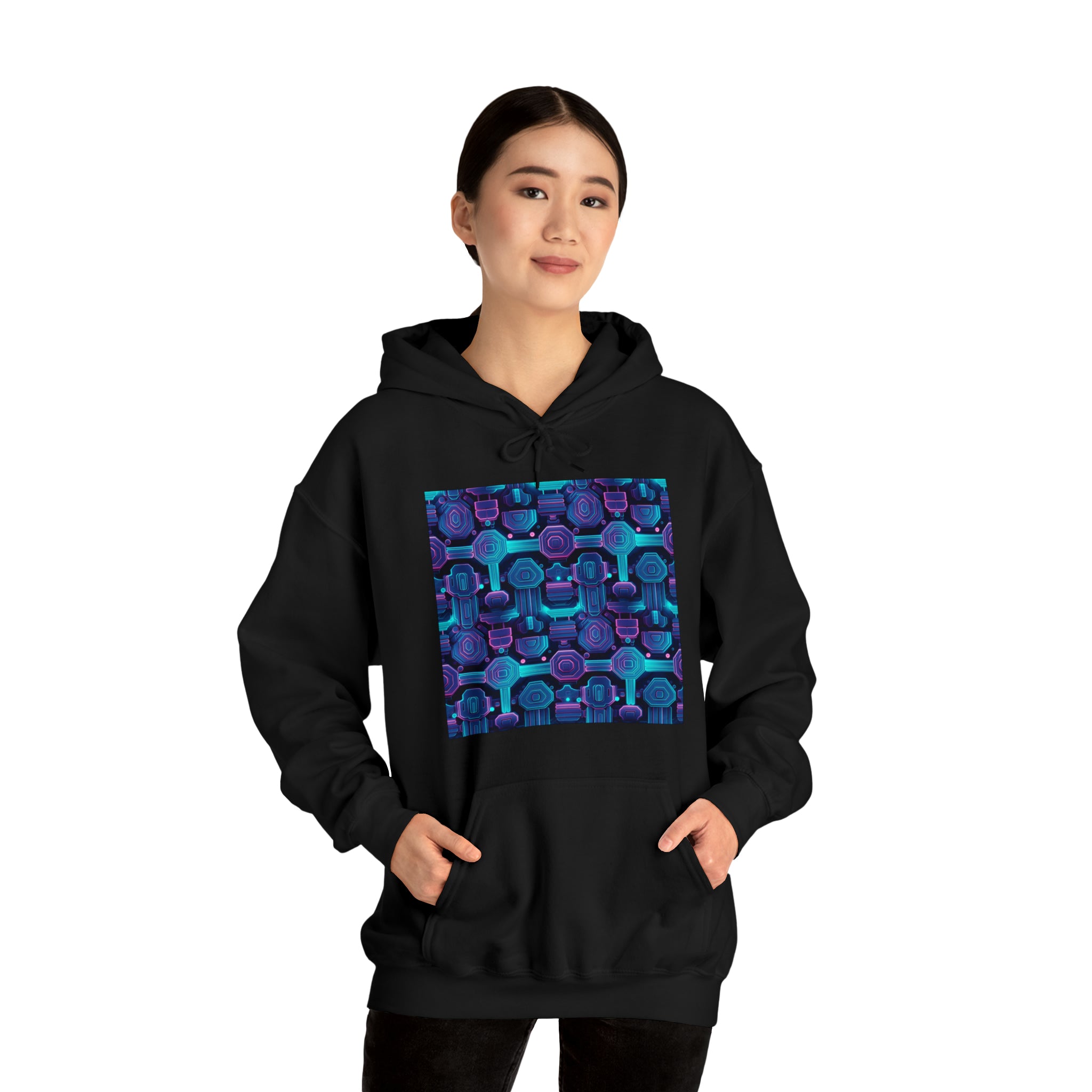 Unisex Heavy Blend™ Hooded Sweatshirt - Abstract Neon Designs 02