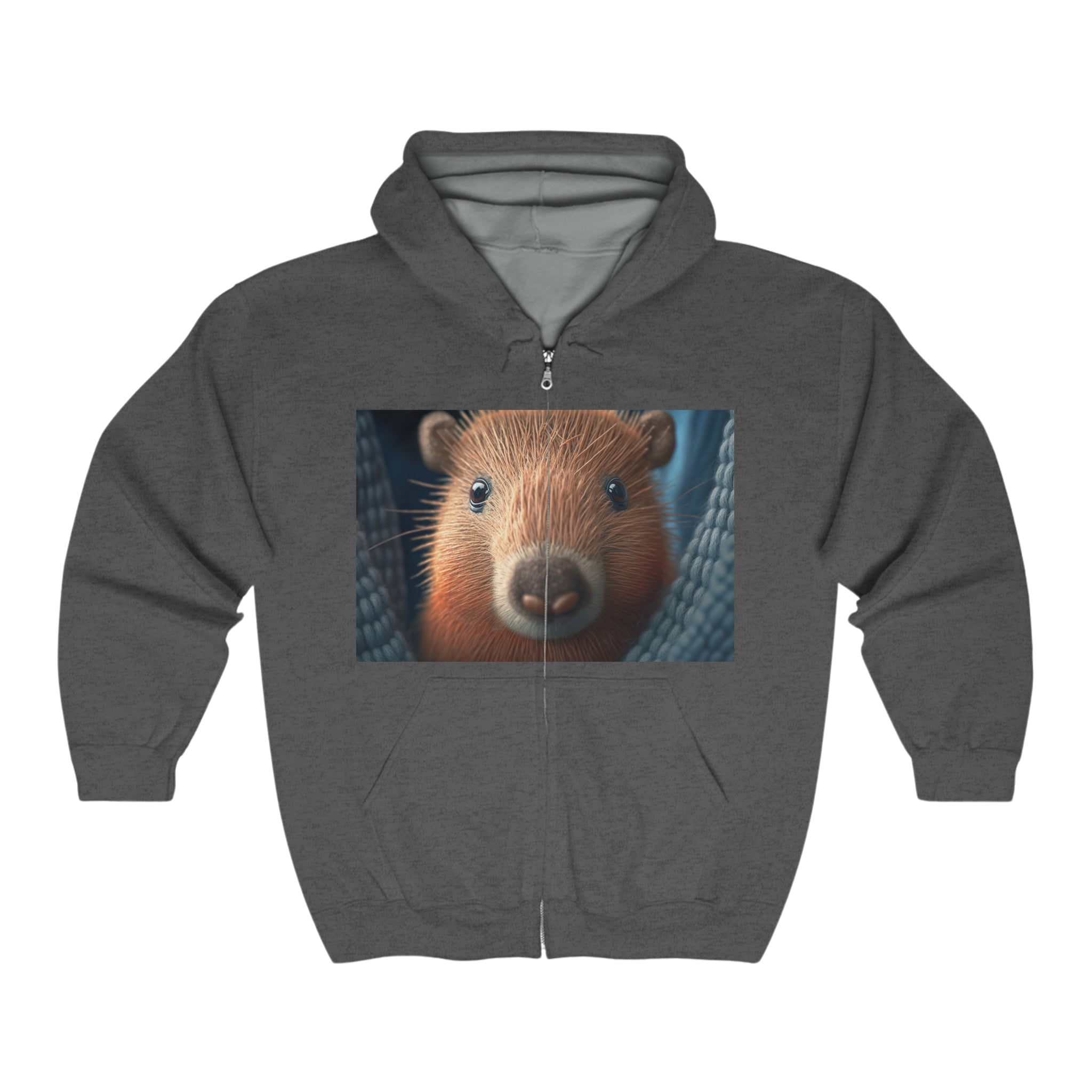 Unisex Heavy Blend™ Full Zip Hooded Sweatshirt - Baby Animals - Capybara