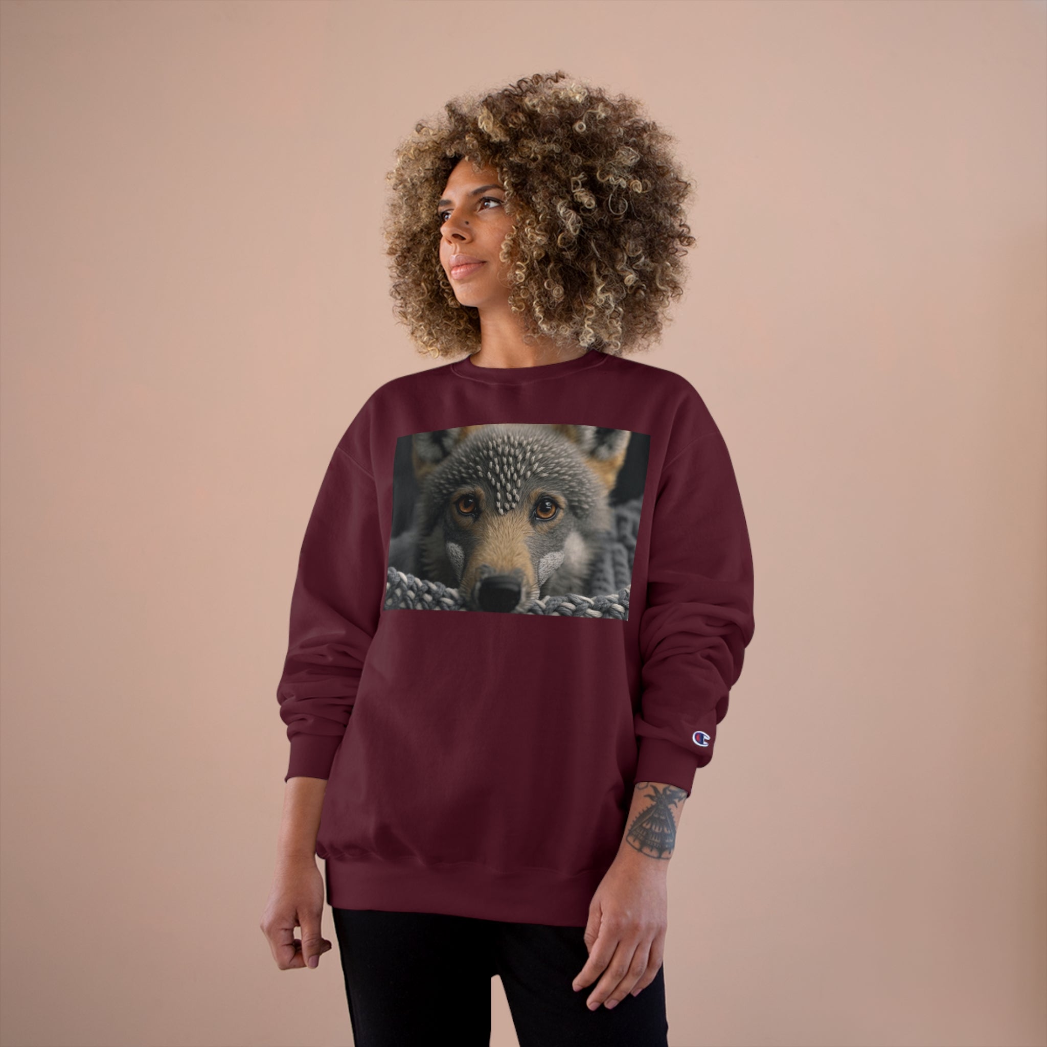Champion Sweatshirt - Knit Animals, Wolf Pup