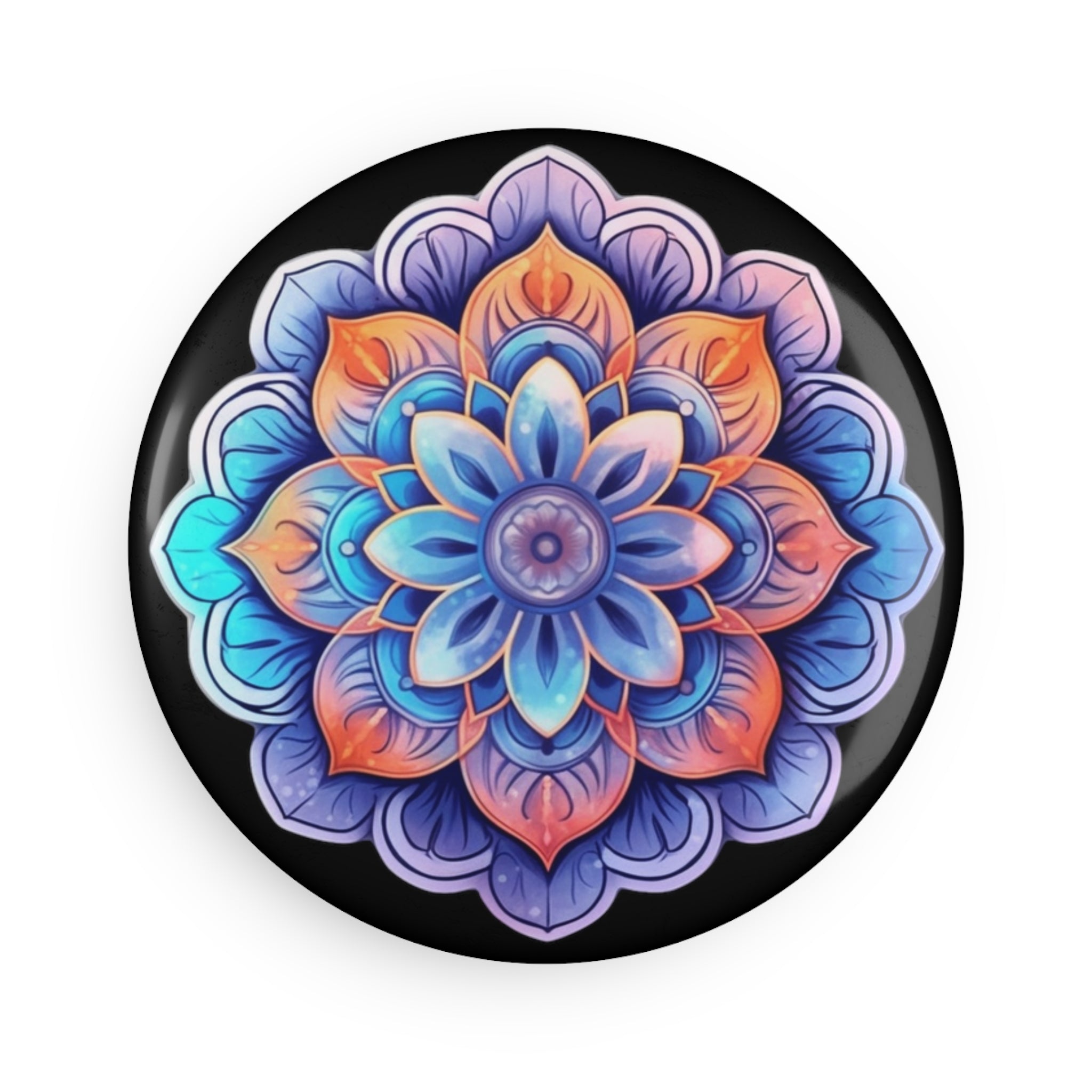 Button Magnet, Round (1 & 10 pcs) - Mandalas 16
