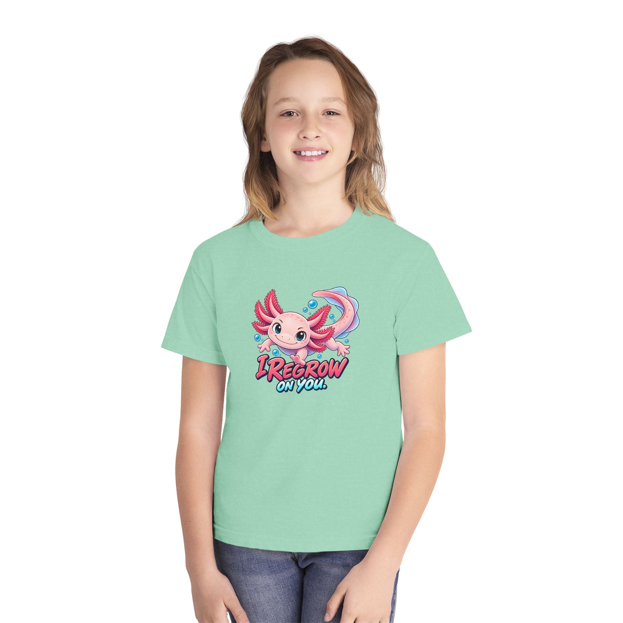 Youth Midweight Cotton Tee - Axolotl