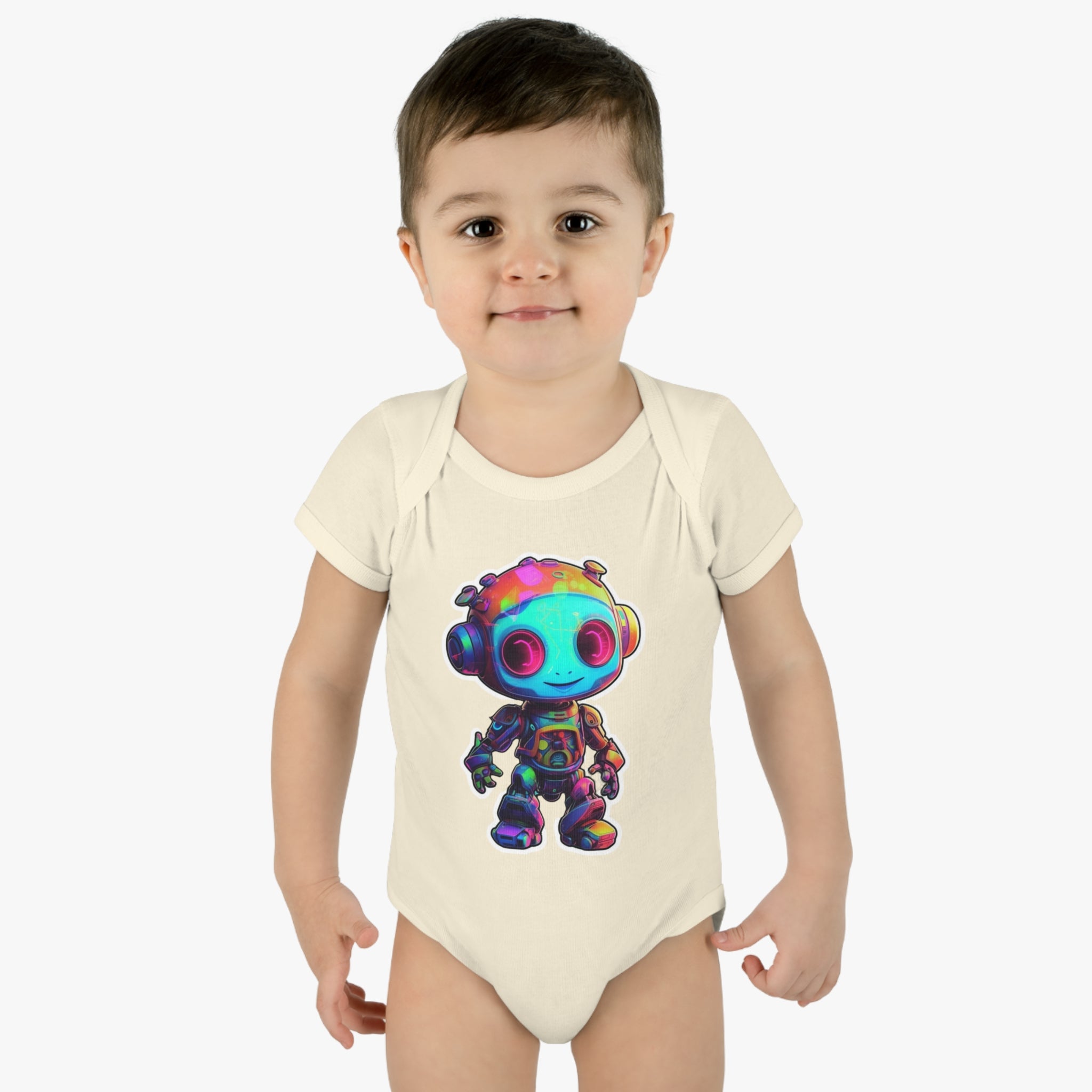 Infant Baby Rib Bodysuit - Chip, Robot Pop Art 07