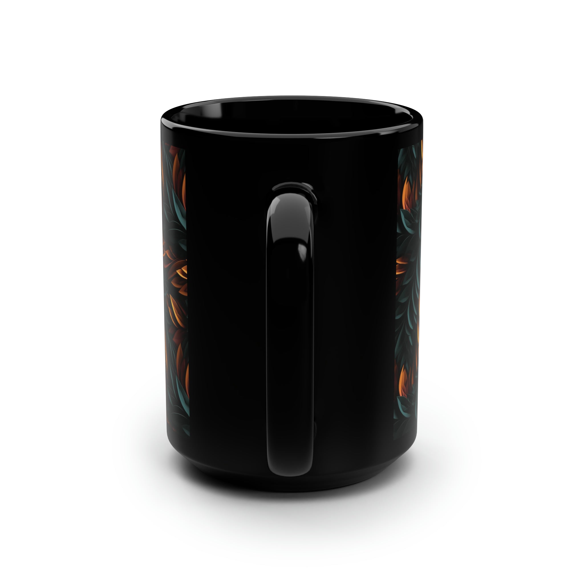 Black Mug, 15oz (AOP) - 3D Art Designs 02
