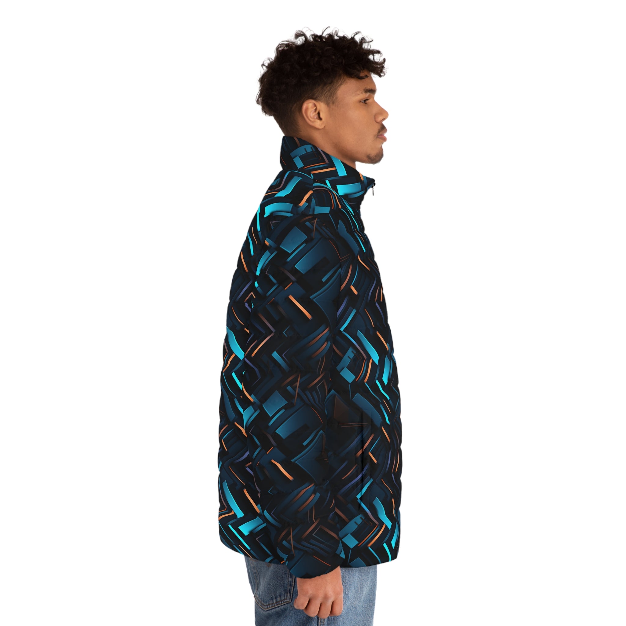Men's Puffer Jacket (AOP) - Abstract Designs 12