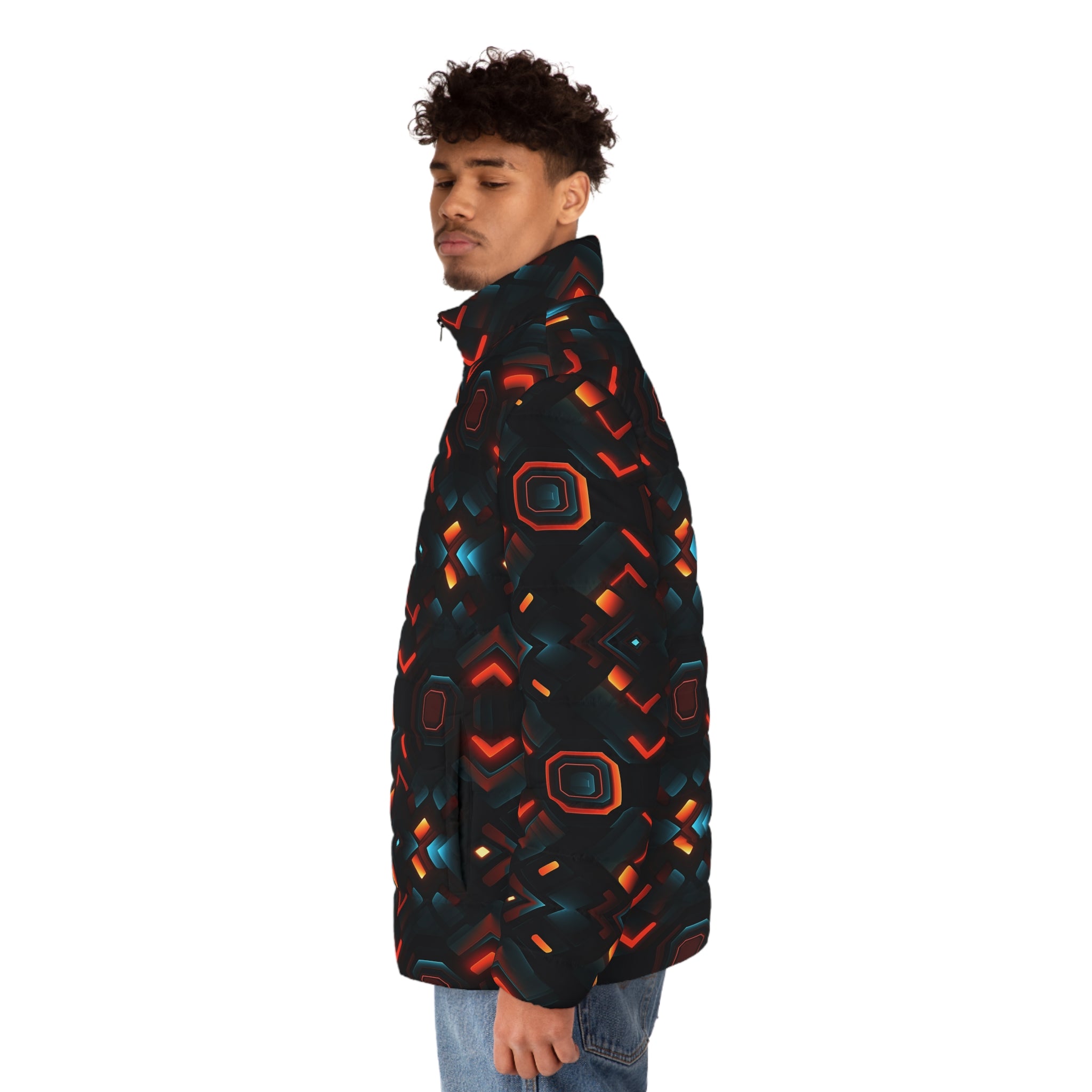 Men's Puffer Jacket (AOP) - Abstract Designs 10