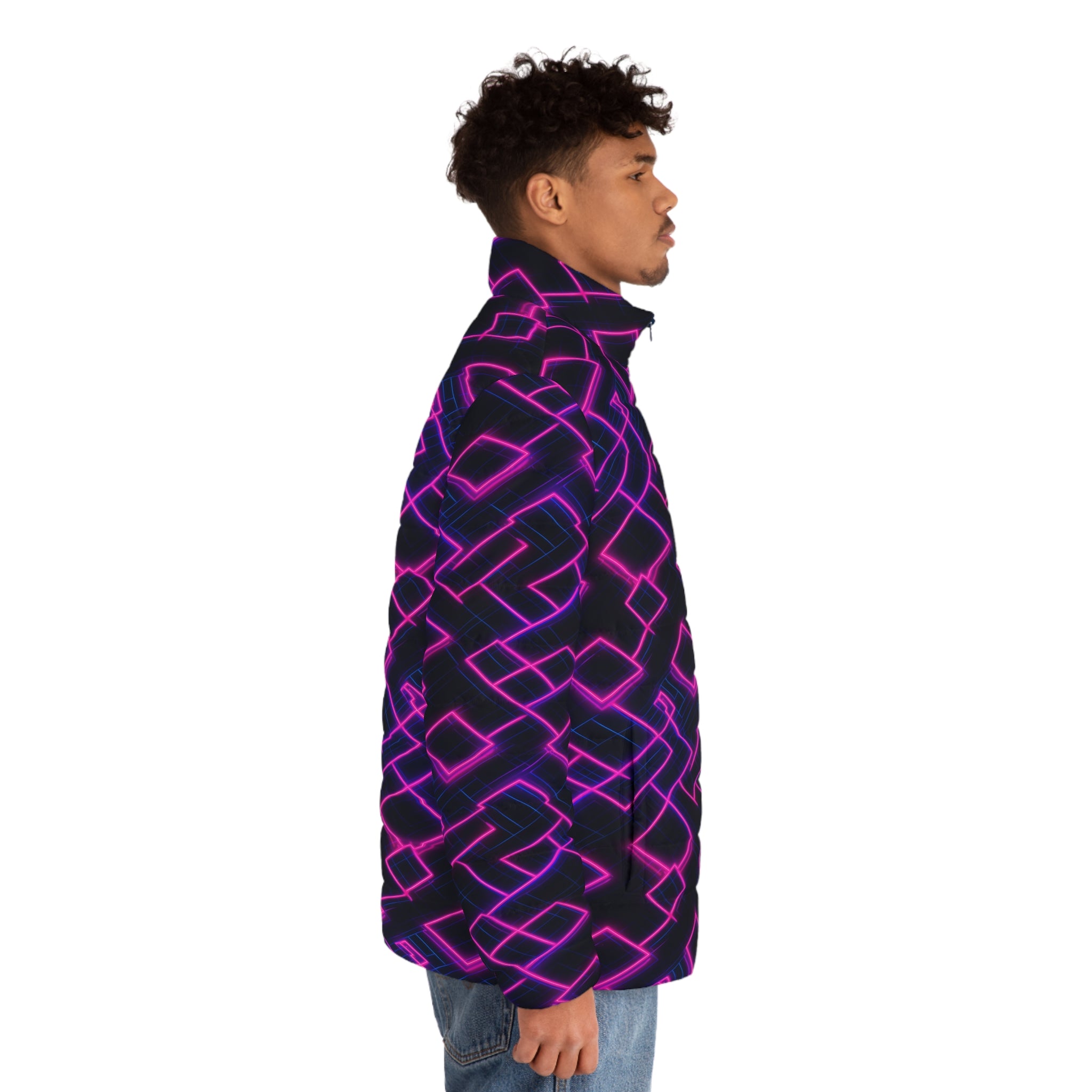 Men's Puffer Jacket (AOP) - Abstract Designs 07